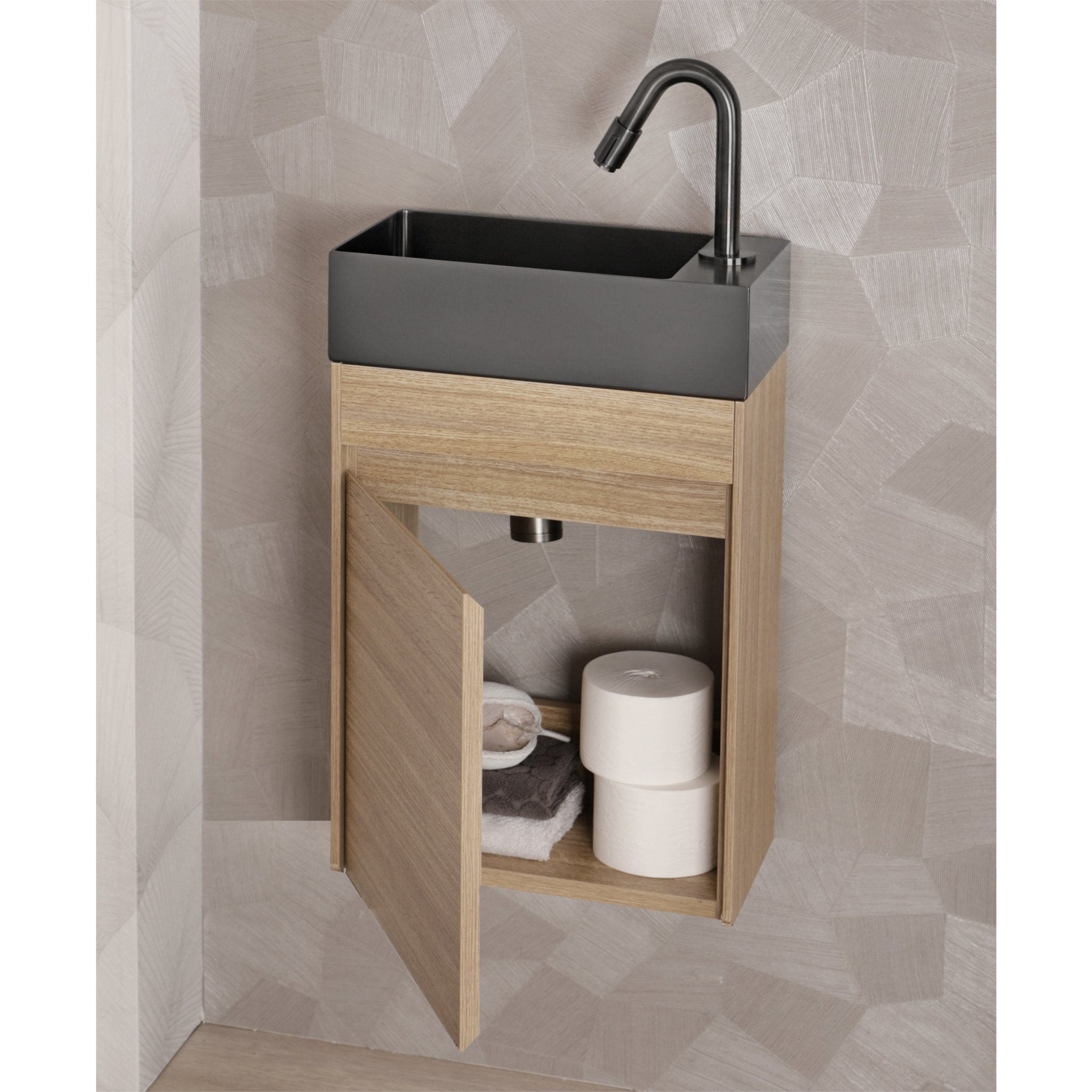 Differnz Hura L meubel links/rechts knock down FSC® | eiken | 40 cm - Mozaiektegel.com