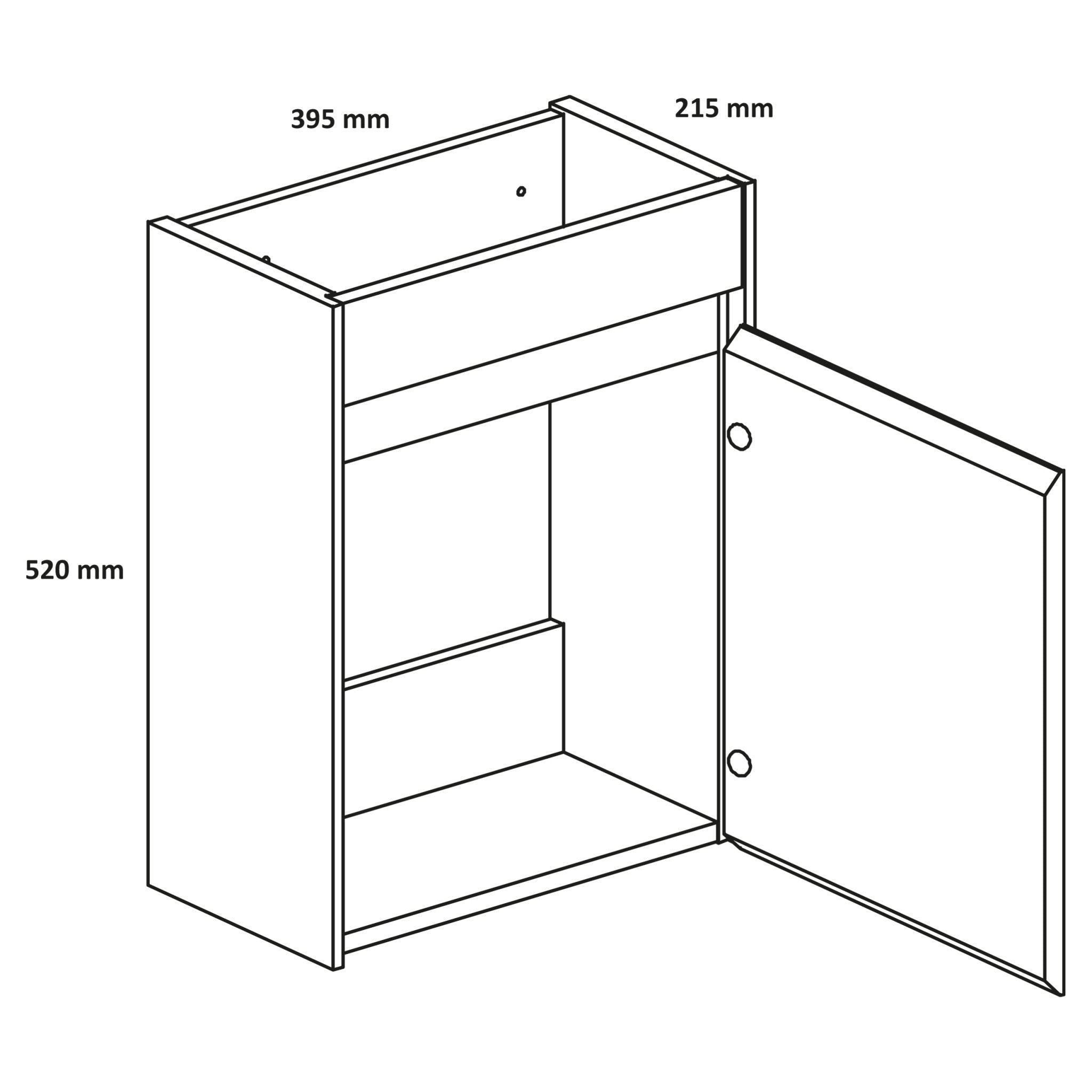 Differnz Hura L meubel links/rechts knock down FSC® | eiken | 40 cm - Mozaiektegel.com