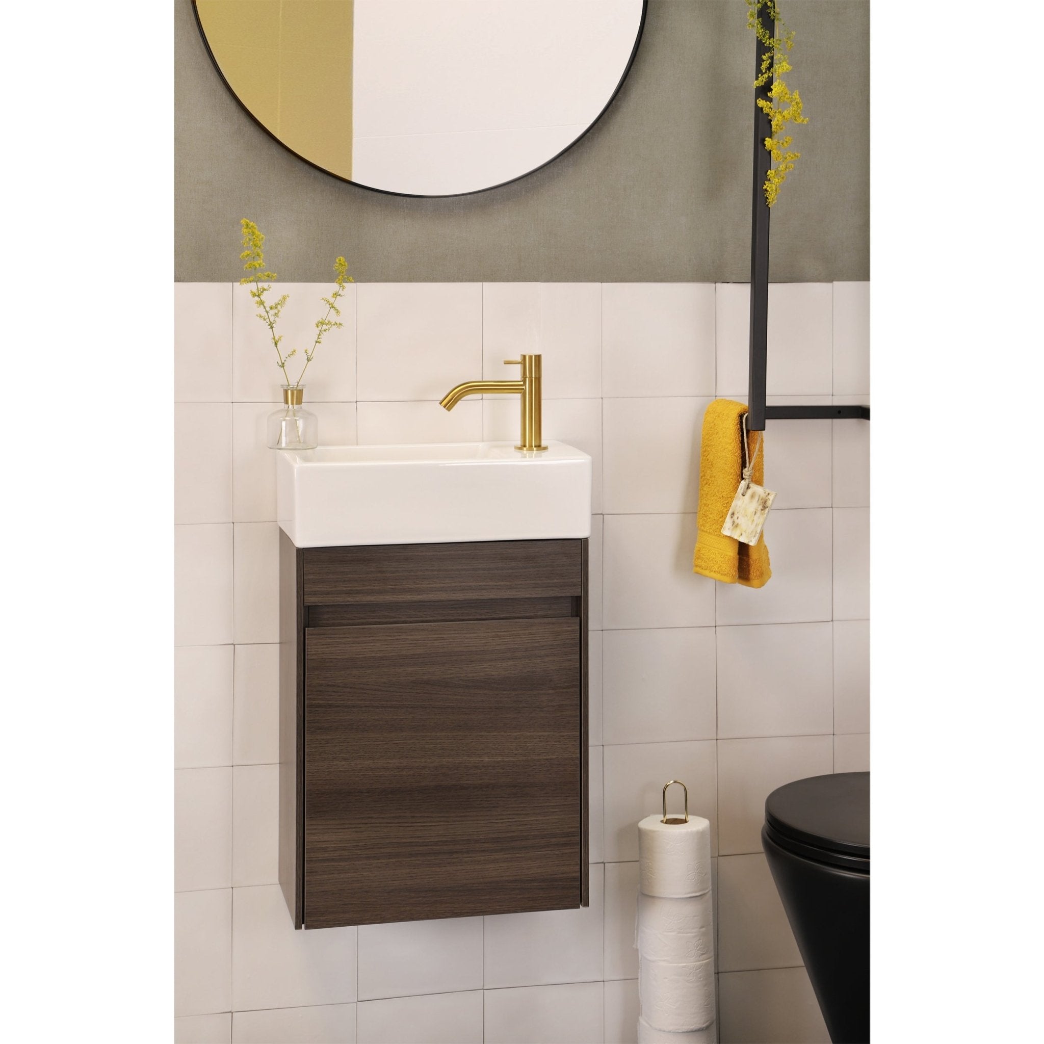 Differnz Hura L meubel links/rechts knock down FSC® | grijs eiken | 40 cm - Mozaiektegel.com