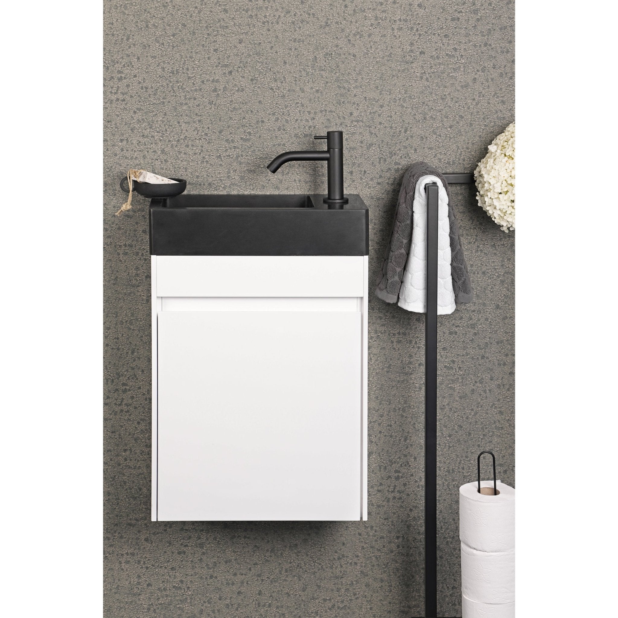 Differnz Hura L meubel links/rechts knock down FSC® | wit | 40 cm - Mozaiektegel.com