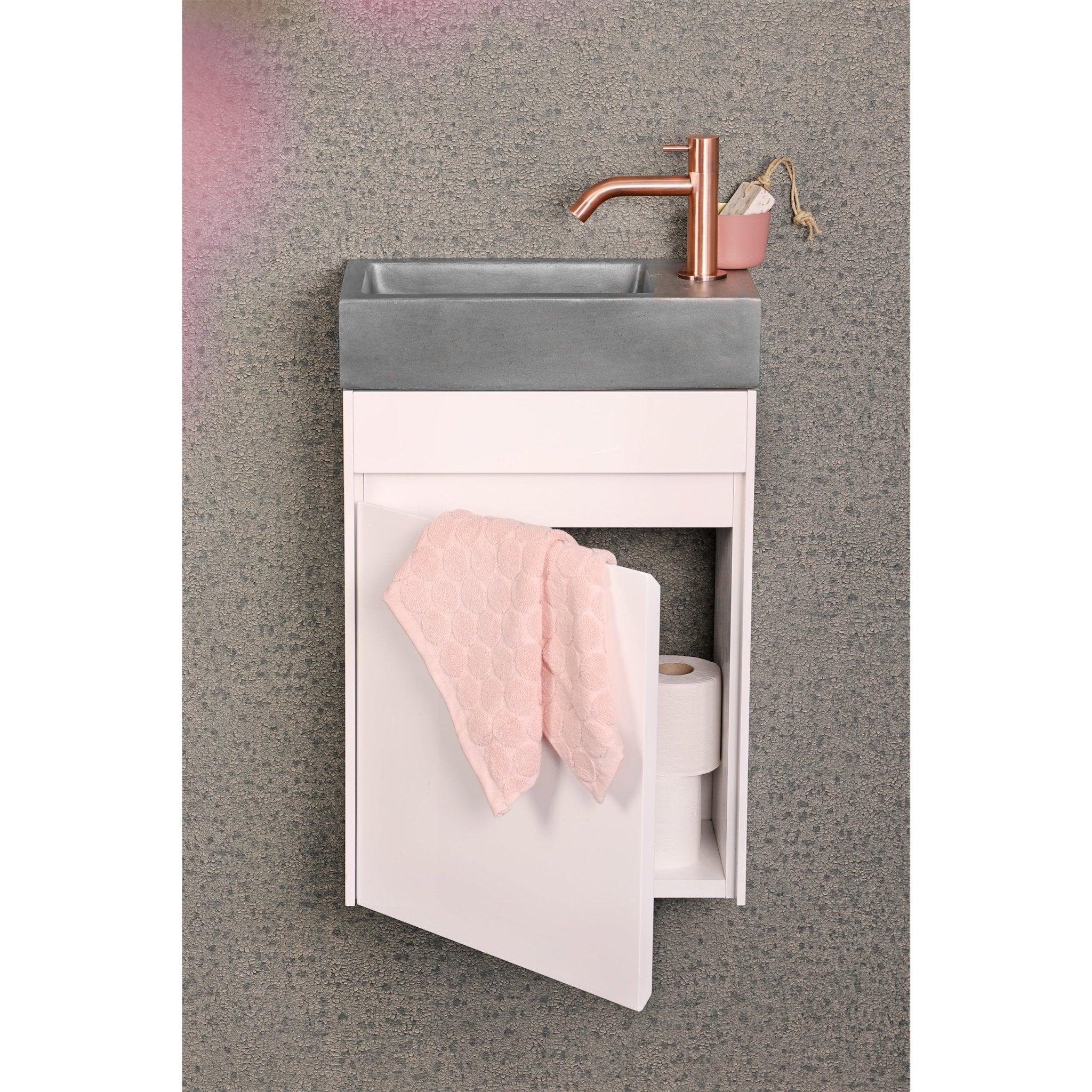 Differnz Hura L meubel links/rechts knock down FSC® | wit | 40 cm - Mozaiektegel.com