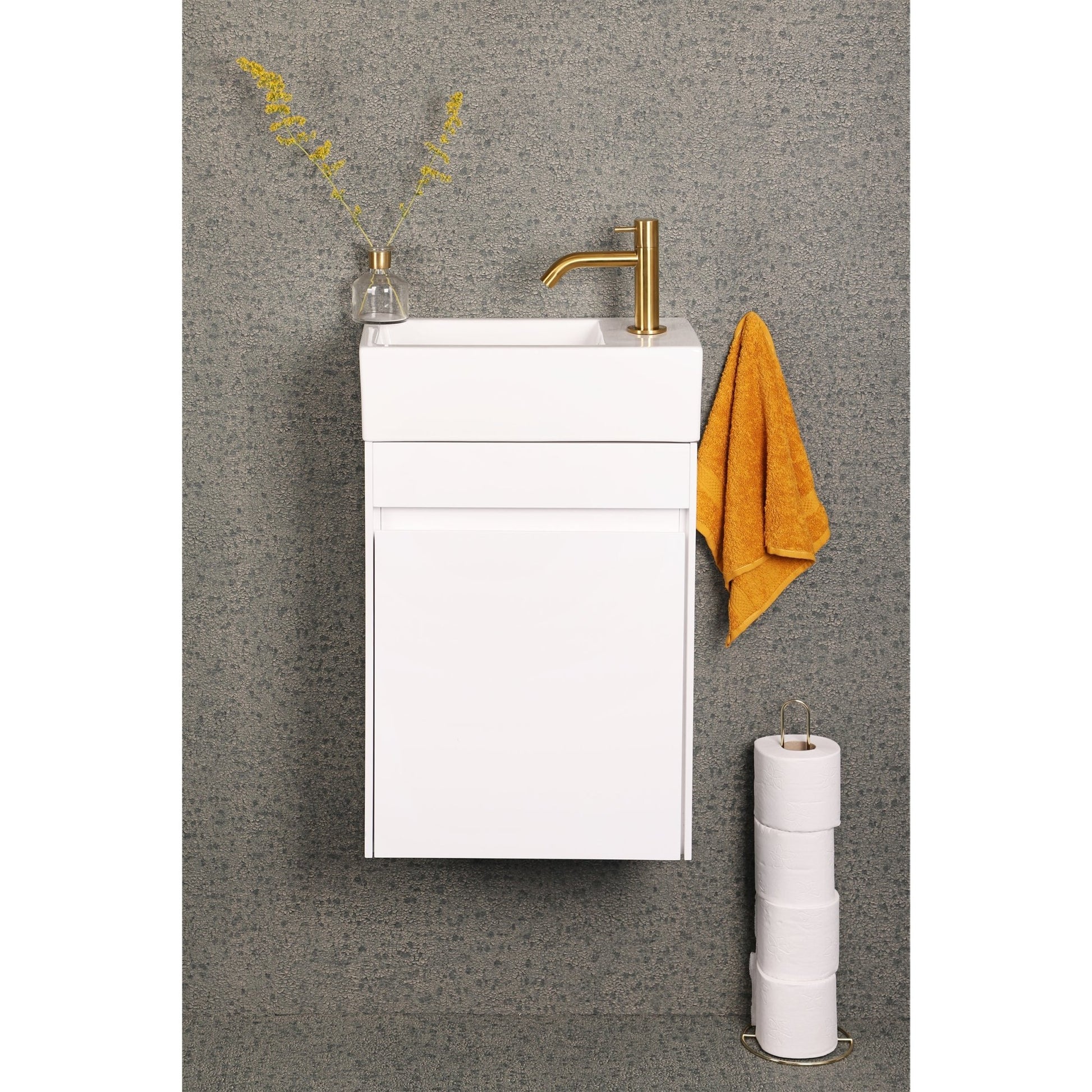 Differnz Hura L meubel links/rechts knock down FSC® | wit | 40 cm - Mozaiektegel.com