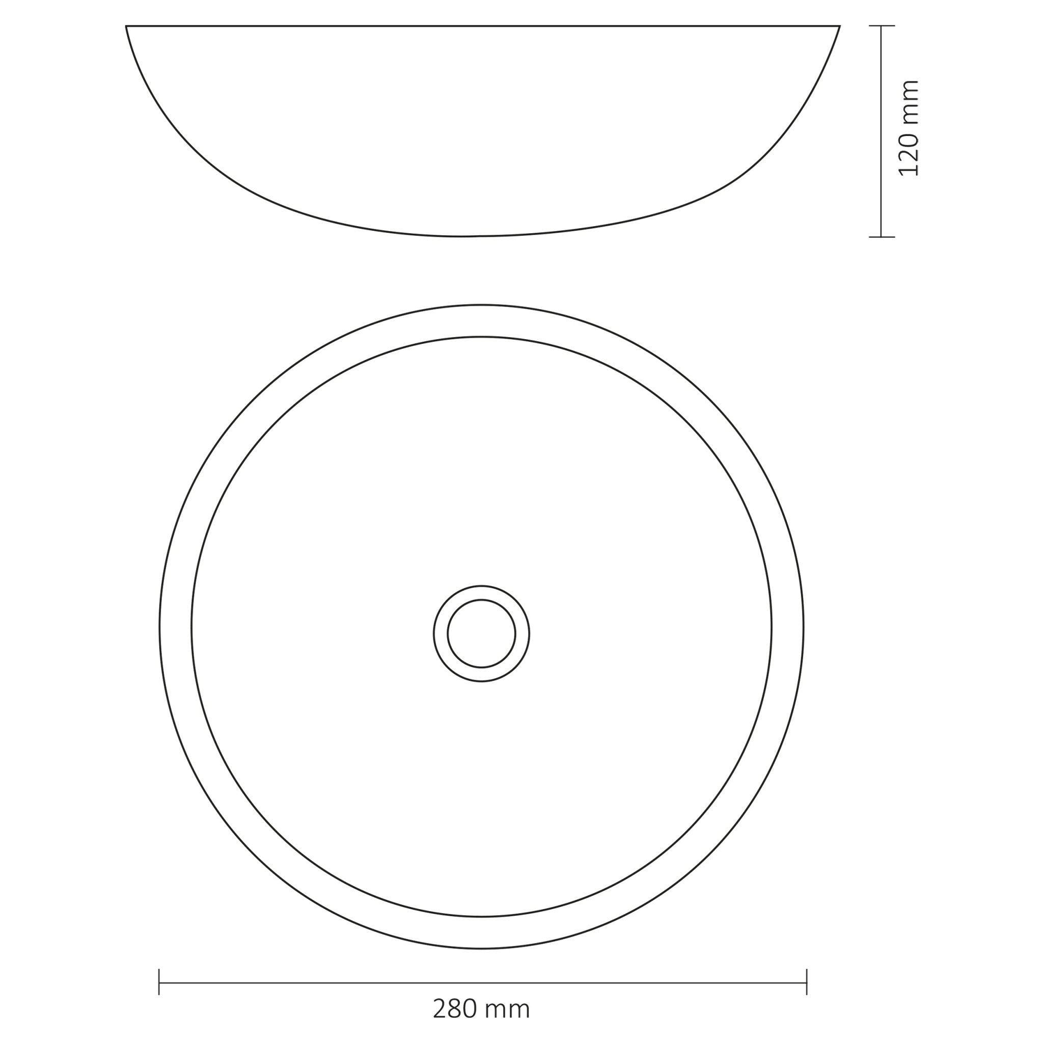 Differnz Hura L waskom beton | donkergrijs | Ø 28 x 12 cm - Mozaiektegel.com
