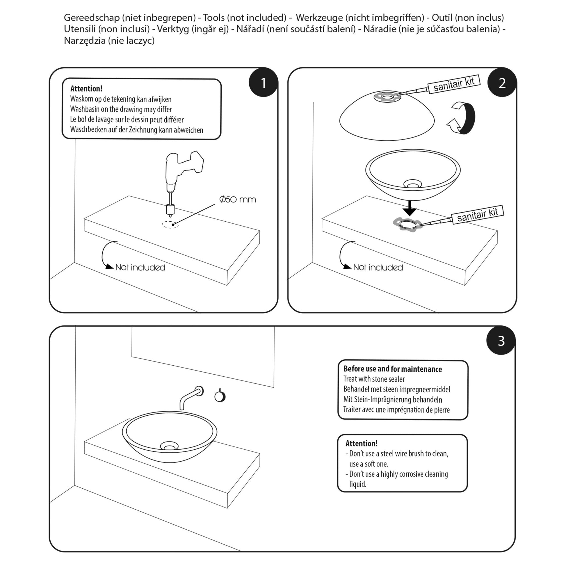 Differnz Hura L waskom beton | donkergrijs | Ø 28 x 12 cm - Mozaiektegel.com