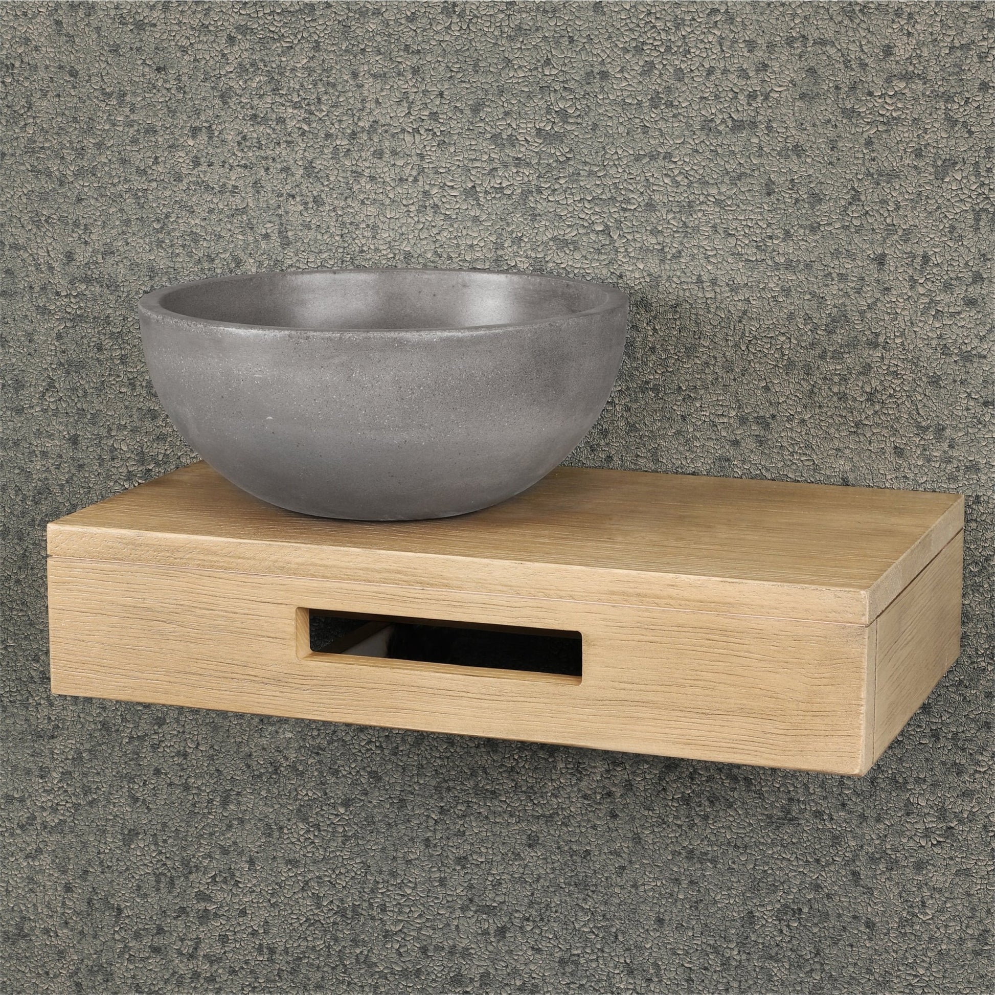 Differnz Hura L waskom beton | donkergrijs | Ø 28 x 12 cm - Mozaiektegel.com