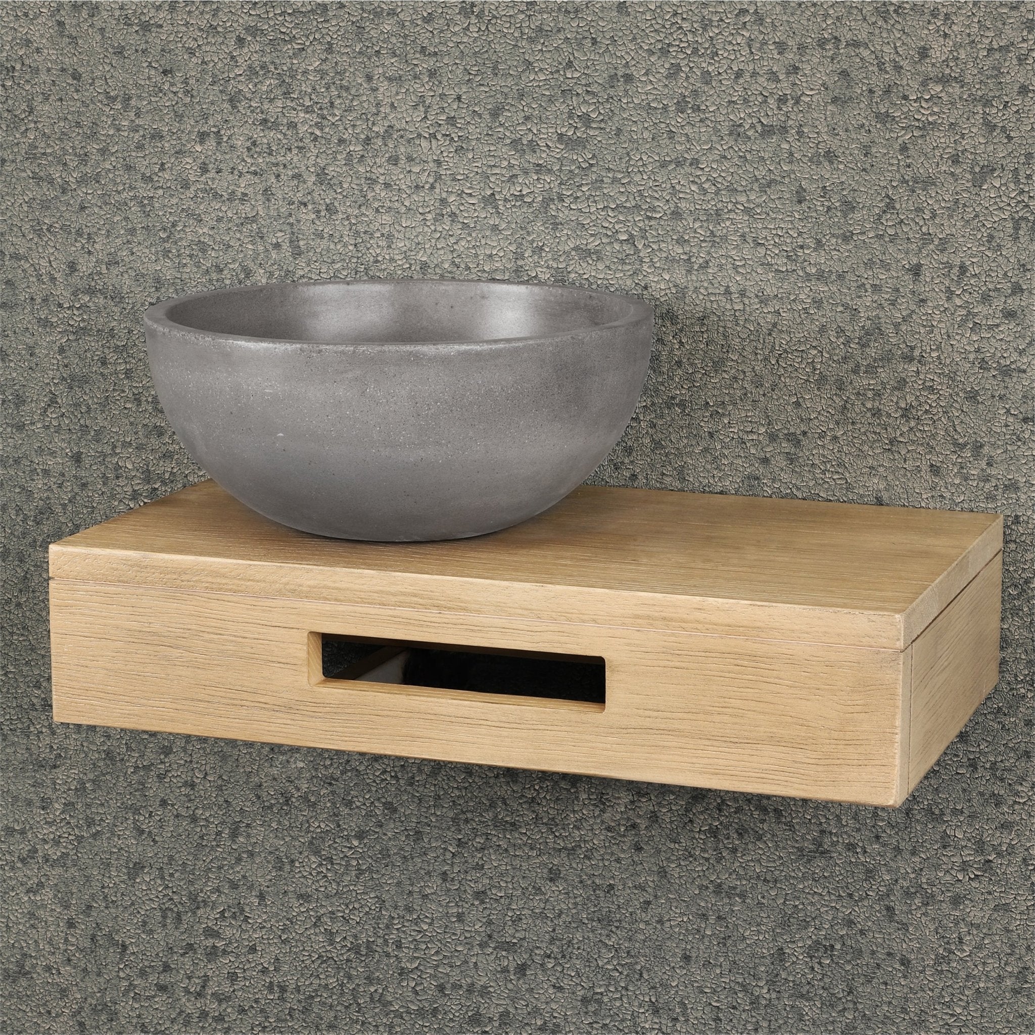 Differnz Hura L waskom beton | donkergrijs | Ø 28 x 12 cm - Mozaiektegel.com