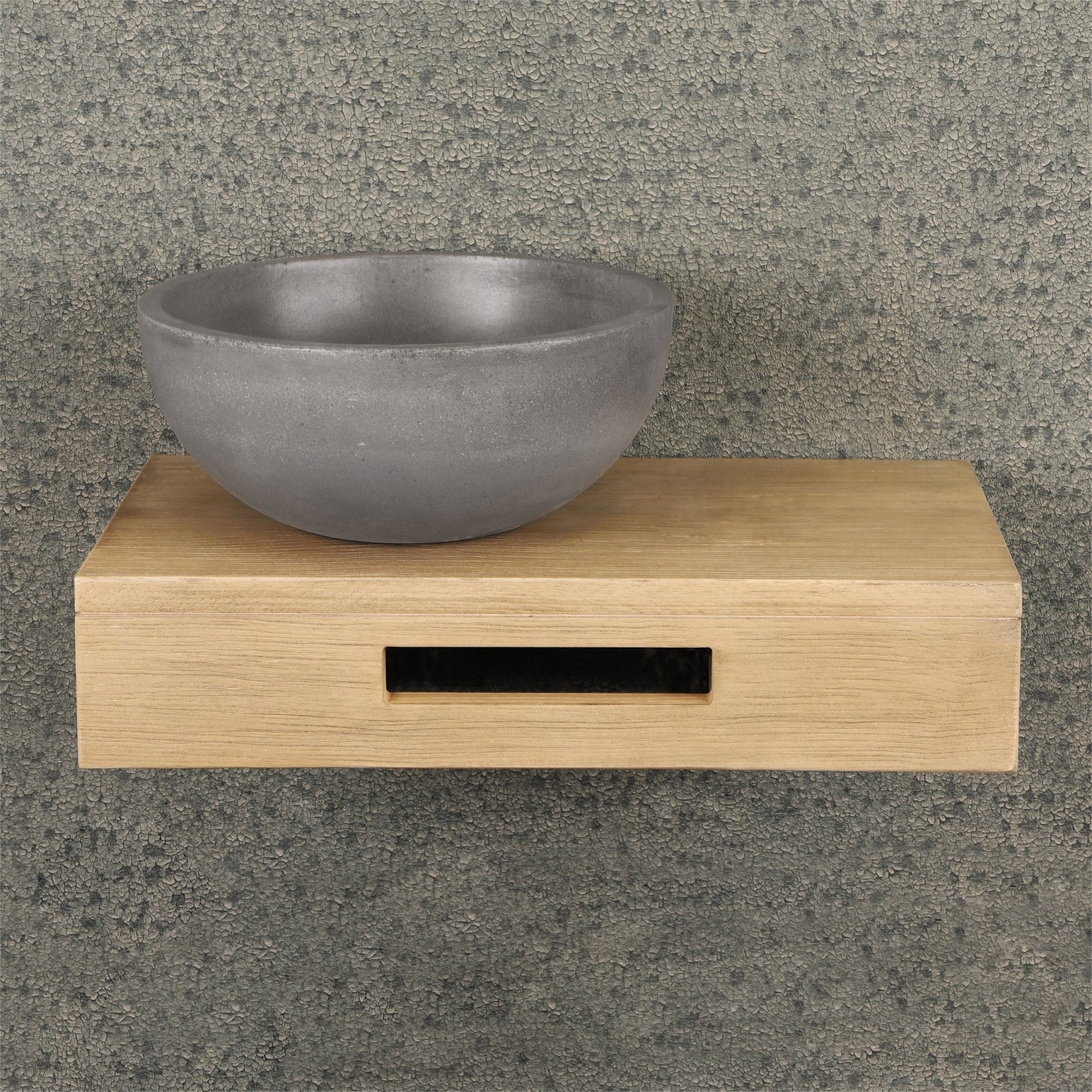 Differnz Hura L waskom beton | donkergrijs | Ø 28 x 12 cm - Mozaiektegel.com