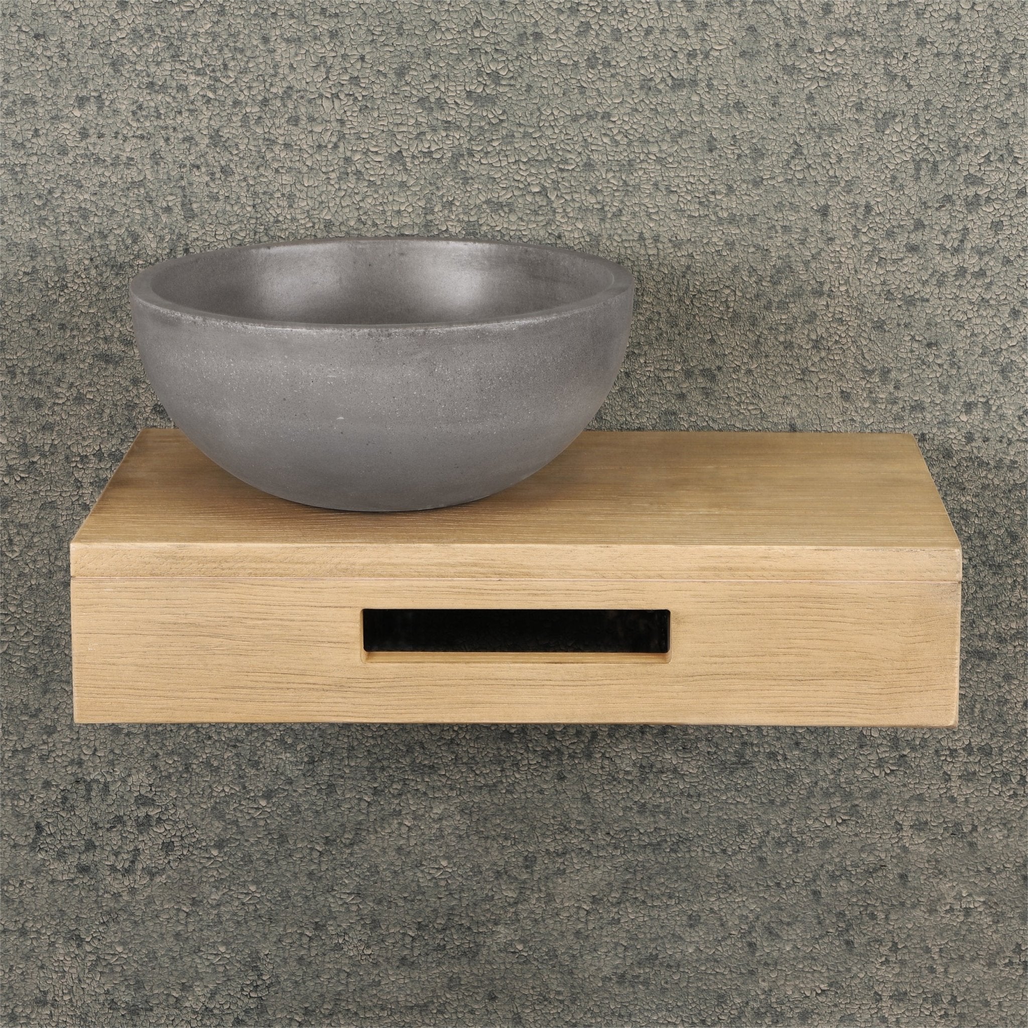 Differnz Hura L waskom beton | donkergrijs | Ø 28 x 12 cm - Mozaiektegel.com