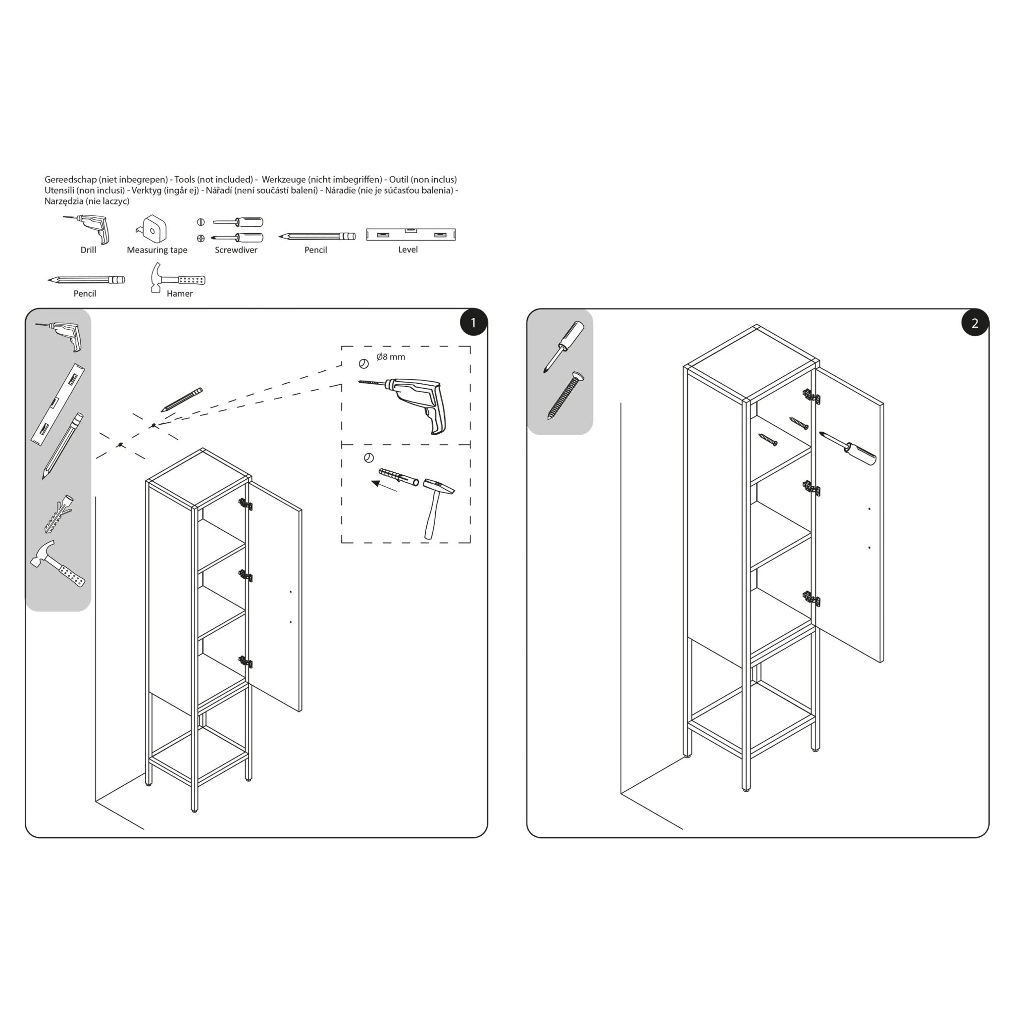 Differnz Industrial kolomkast FSC® | forest | 35 x 30 x 160 cm - Mozaiektegel.com
