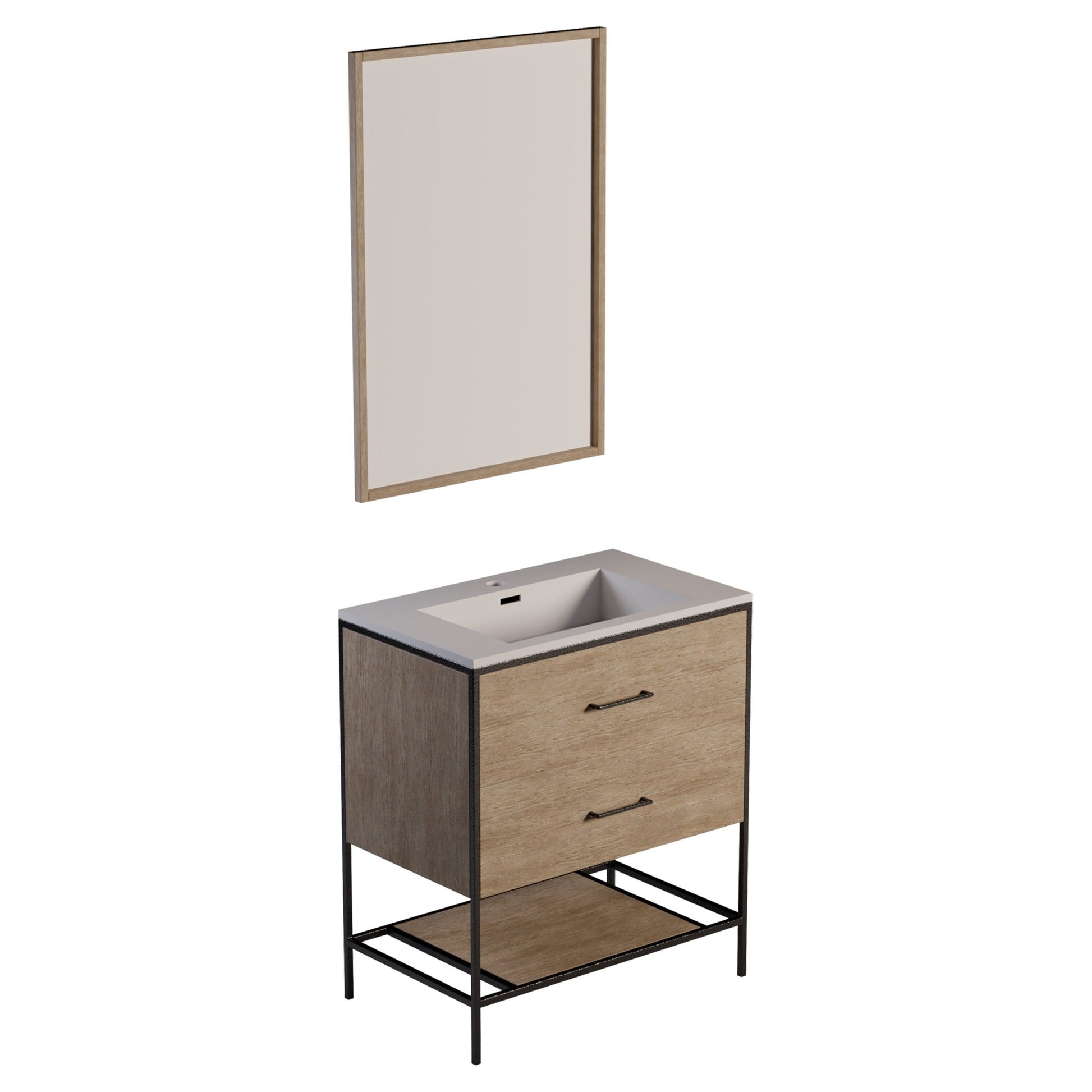 Differnz Industrial onderkast FSC® | walnut | 139 x 45.5 x 82 cm - Mozaiektegel.com