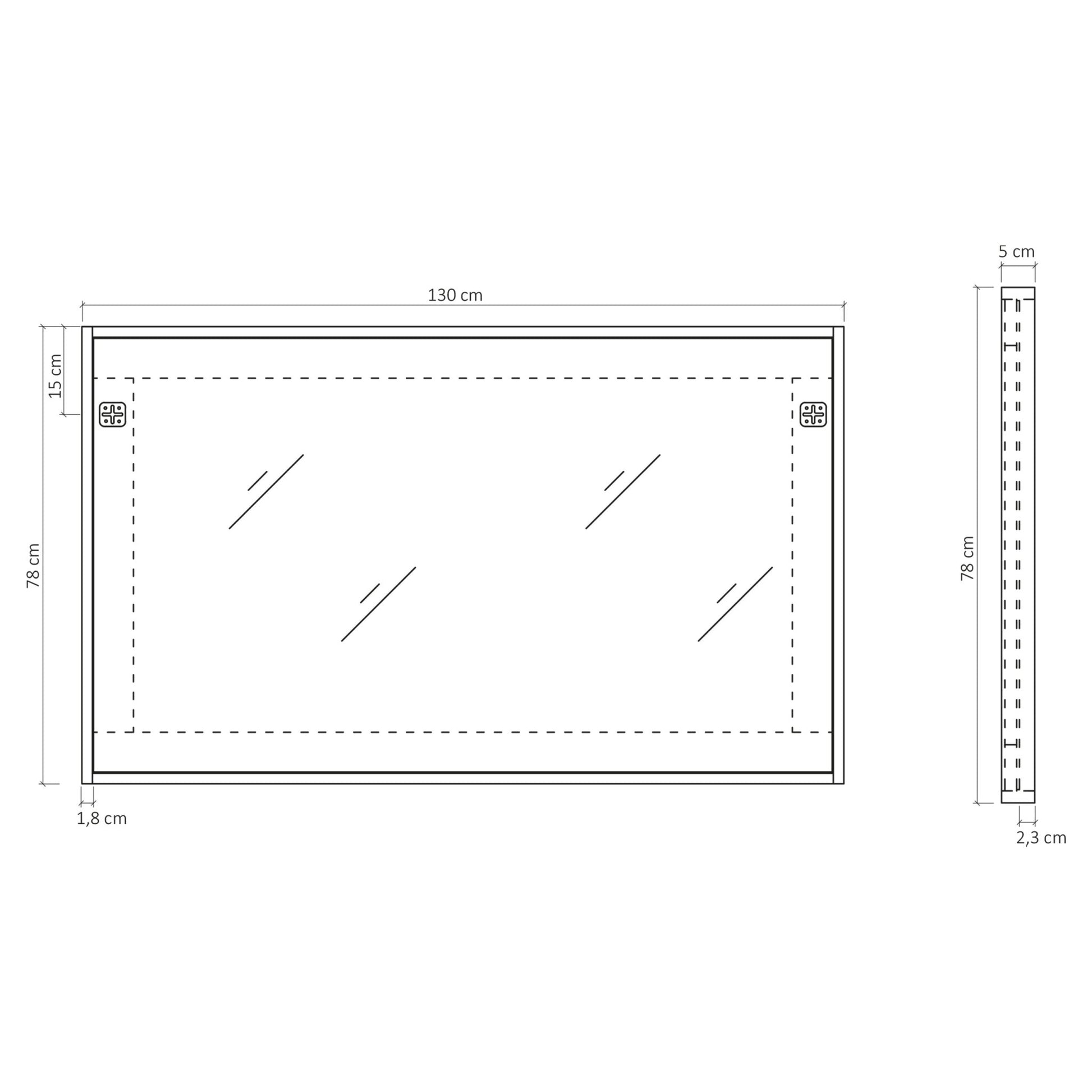 Differnz Industrial spiegel FSC® | forest | 130 x 78 x 5 cm - Mozaiektegel.com