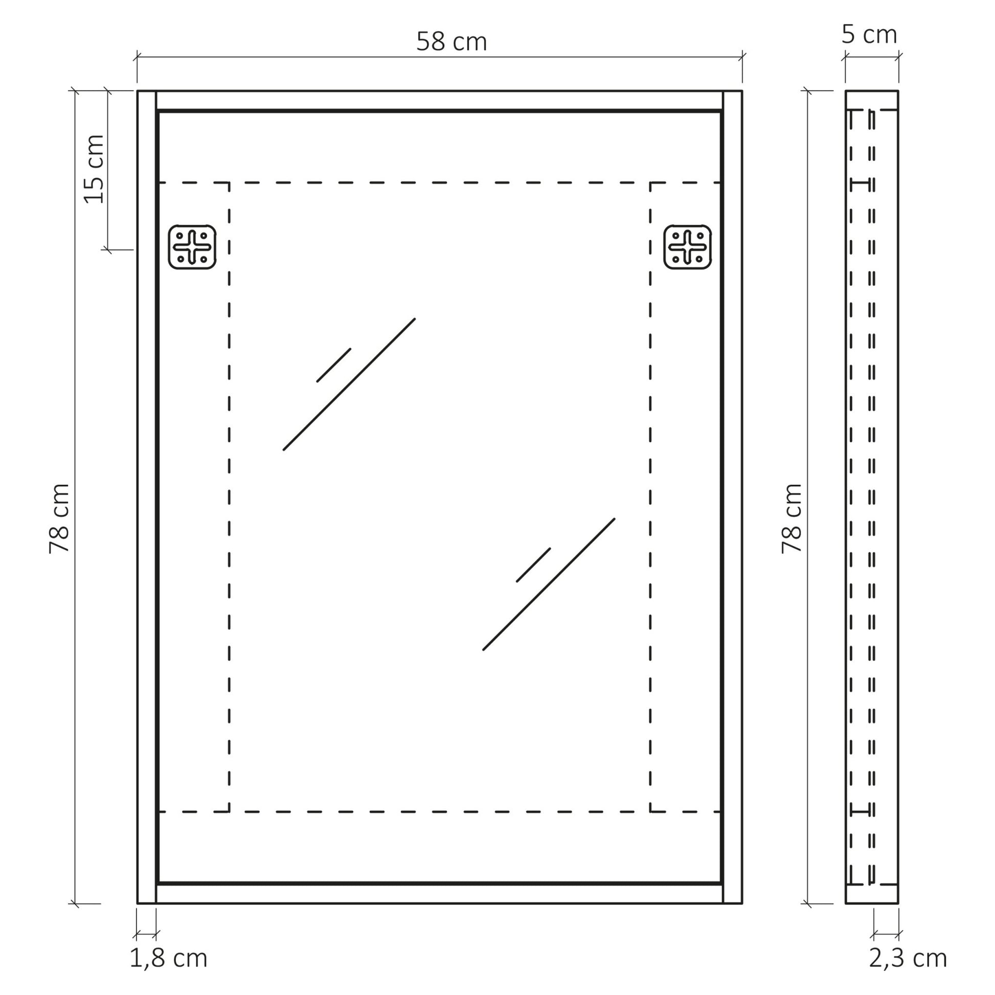 Differnz Industrial spiegel FSC® | walnut | 58 x 78 x 5 cm - Mozaiektegel.com