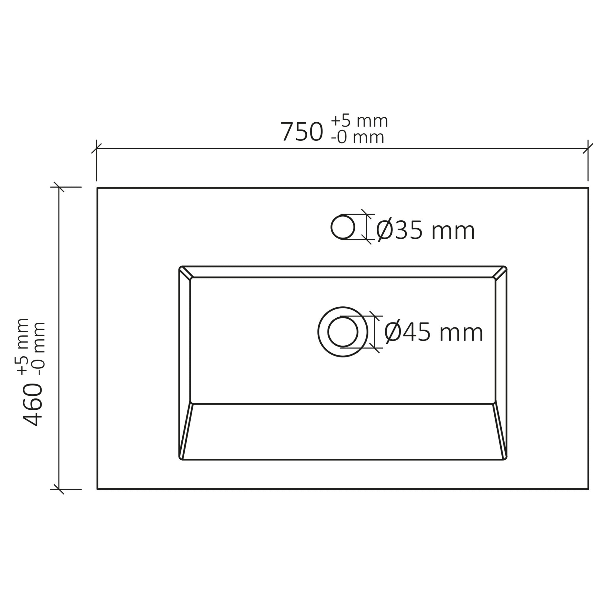 Differnz Industrial wastafel | wit | 75 x 46 cm - Mozaiektegel.com