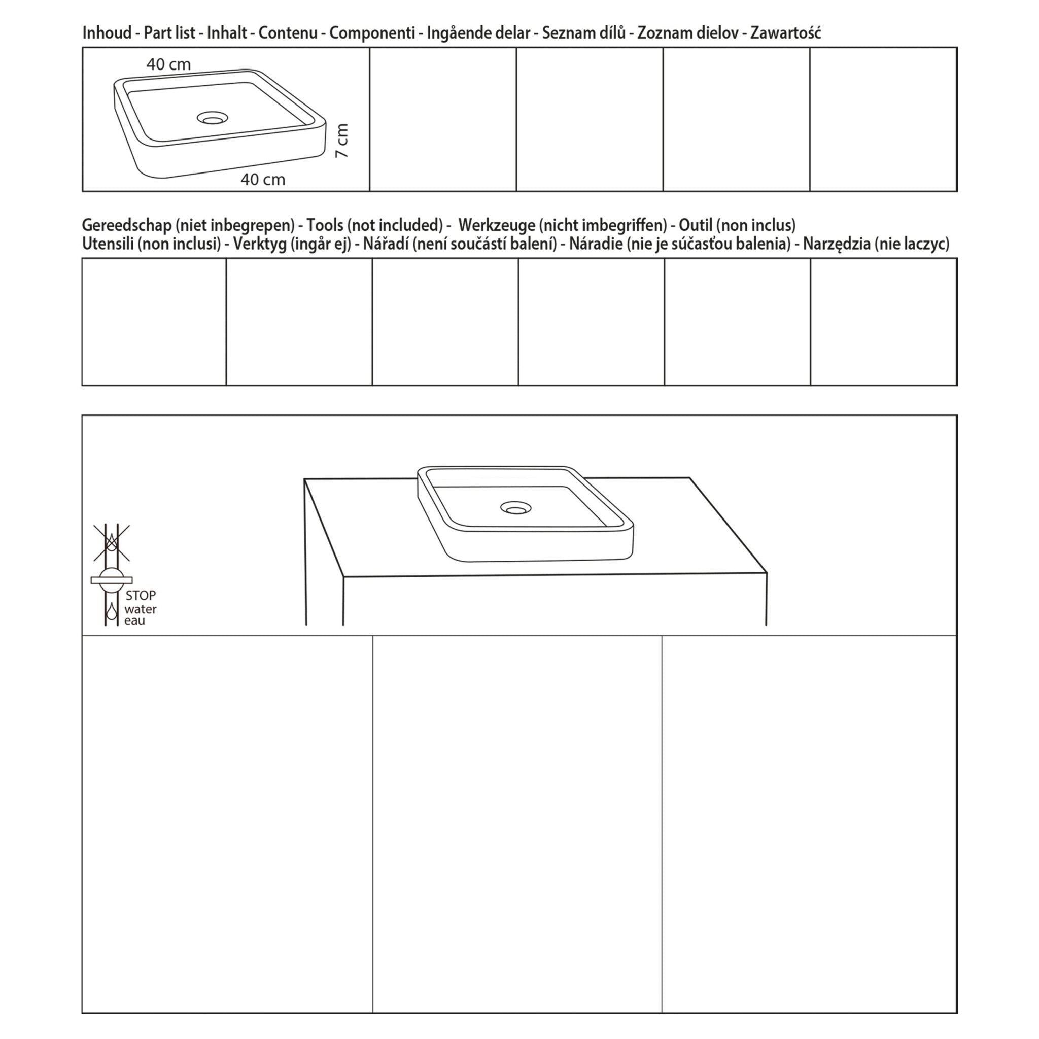 Differnz Jura waskom beton | 40 x 40 x 7 cm - Mozaiektegel.com