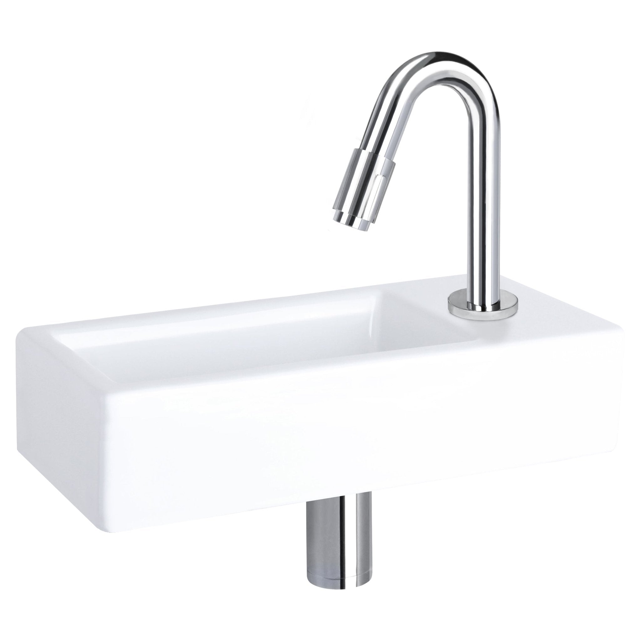 Differnz koudwaterkraan gebogen - 19 cm - chroom - Mozaiektegel.com