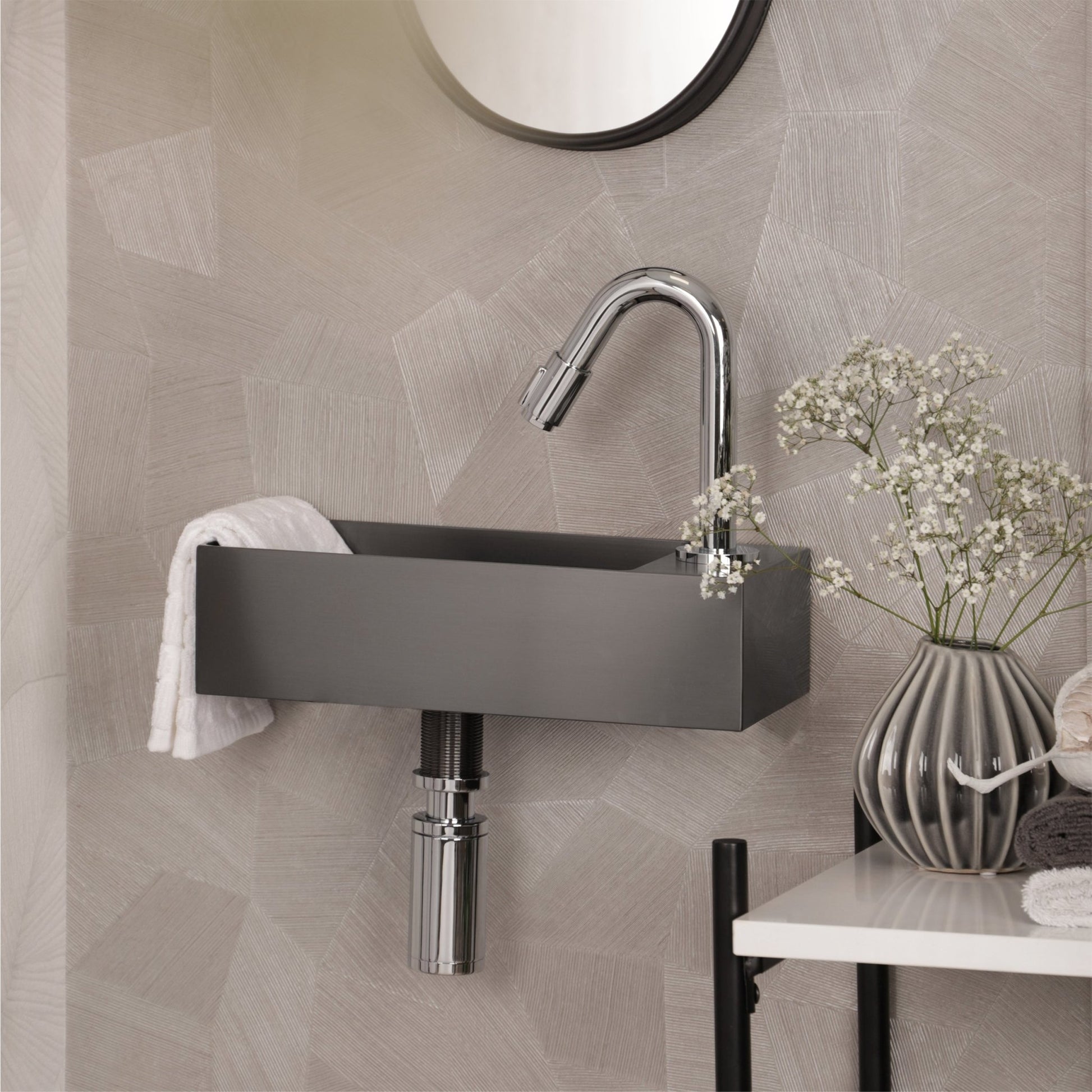 Differnz koudwaterkraan gebogen - 19 cm - chroom - Mozaiektegel.com