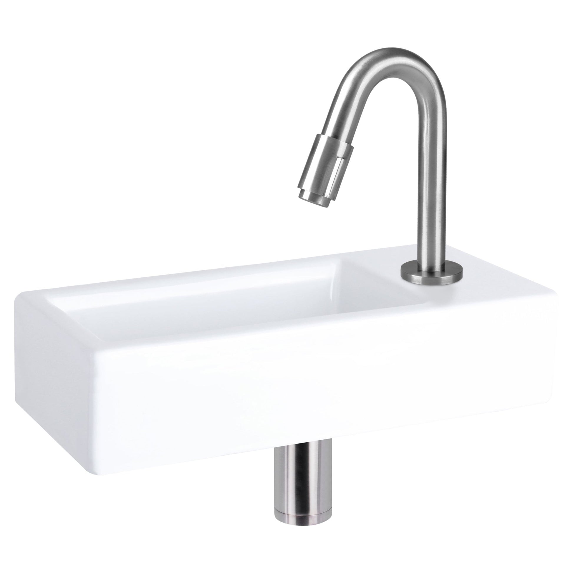 Differnz koudwaterkraan gebogen - 19 cm - mat chroom - Mozaiektegel.com