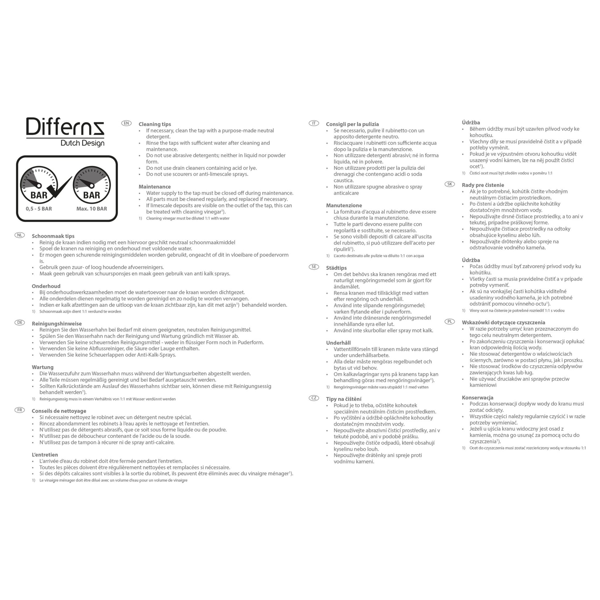Differnz koudwaterkraan gebogen - 19 cm - mat chroom - Mozaiektegel.com