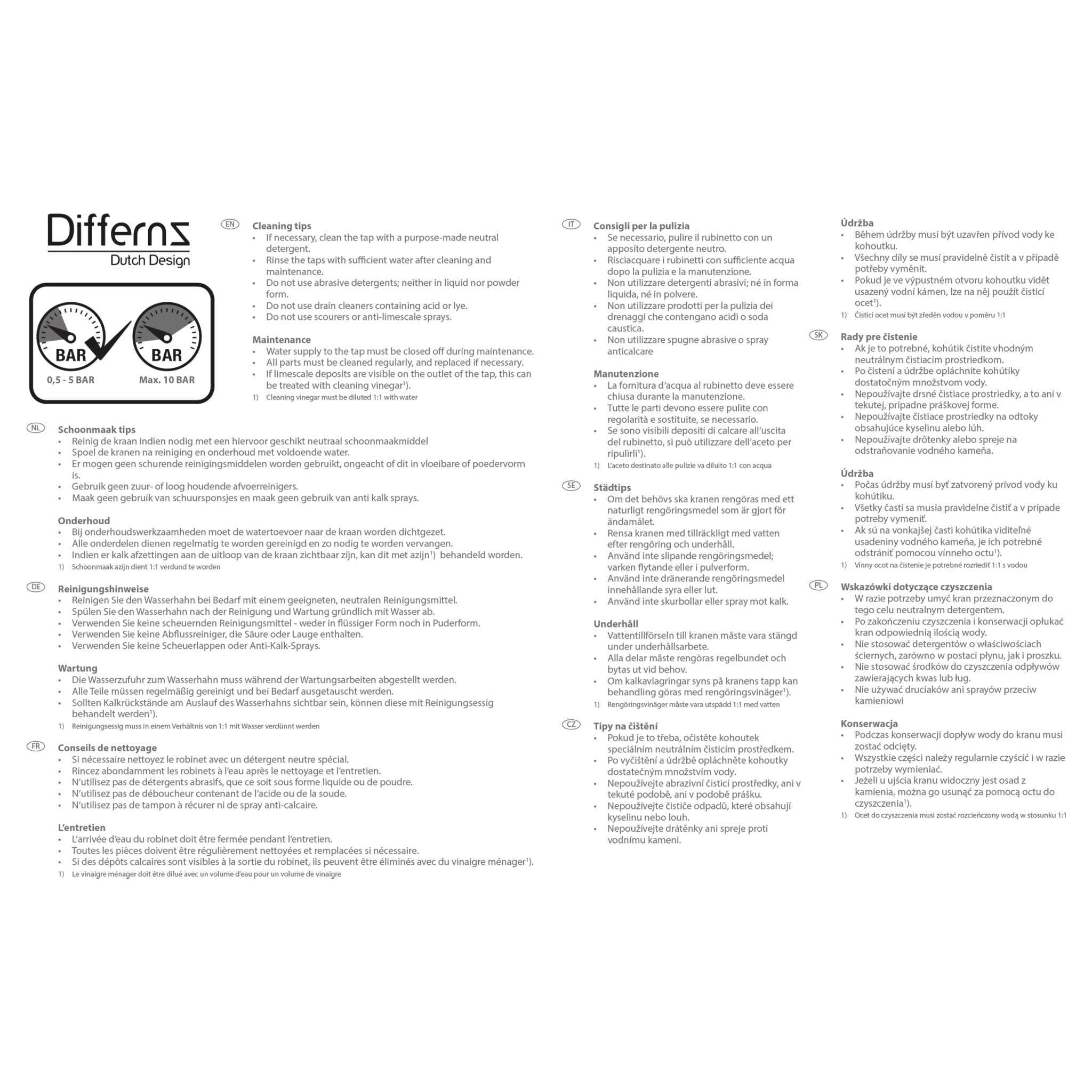 Differnz koudwaterkraan gebogen - 19 cm - mat chroom - Mozaiektegel.com