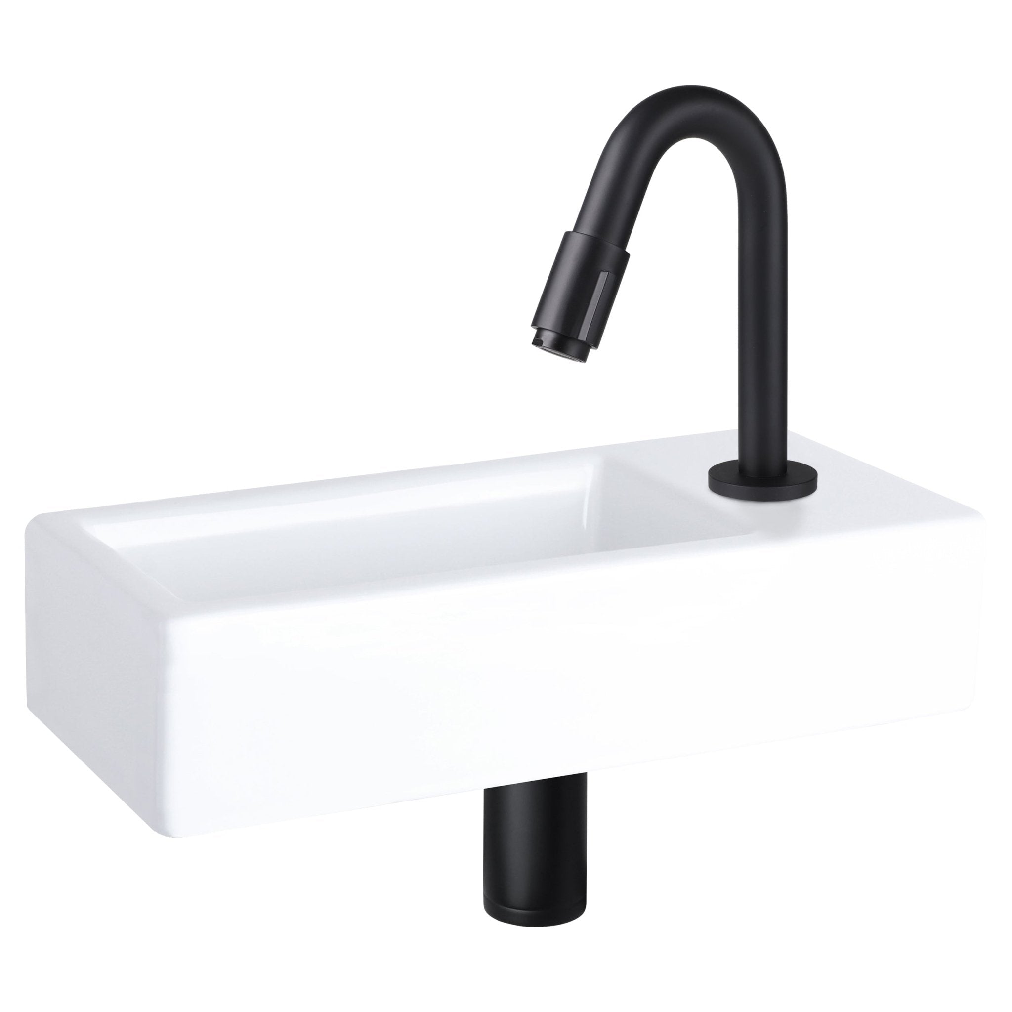 Differnz koudwaterkraan gebogen - 19 cm - mat zwart - Mozaiektegel.com