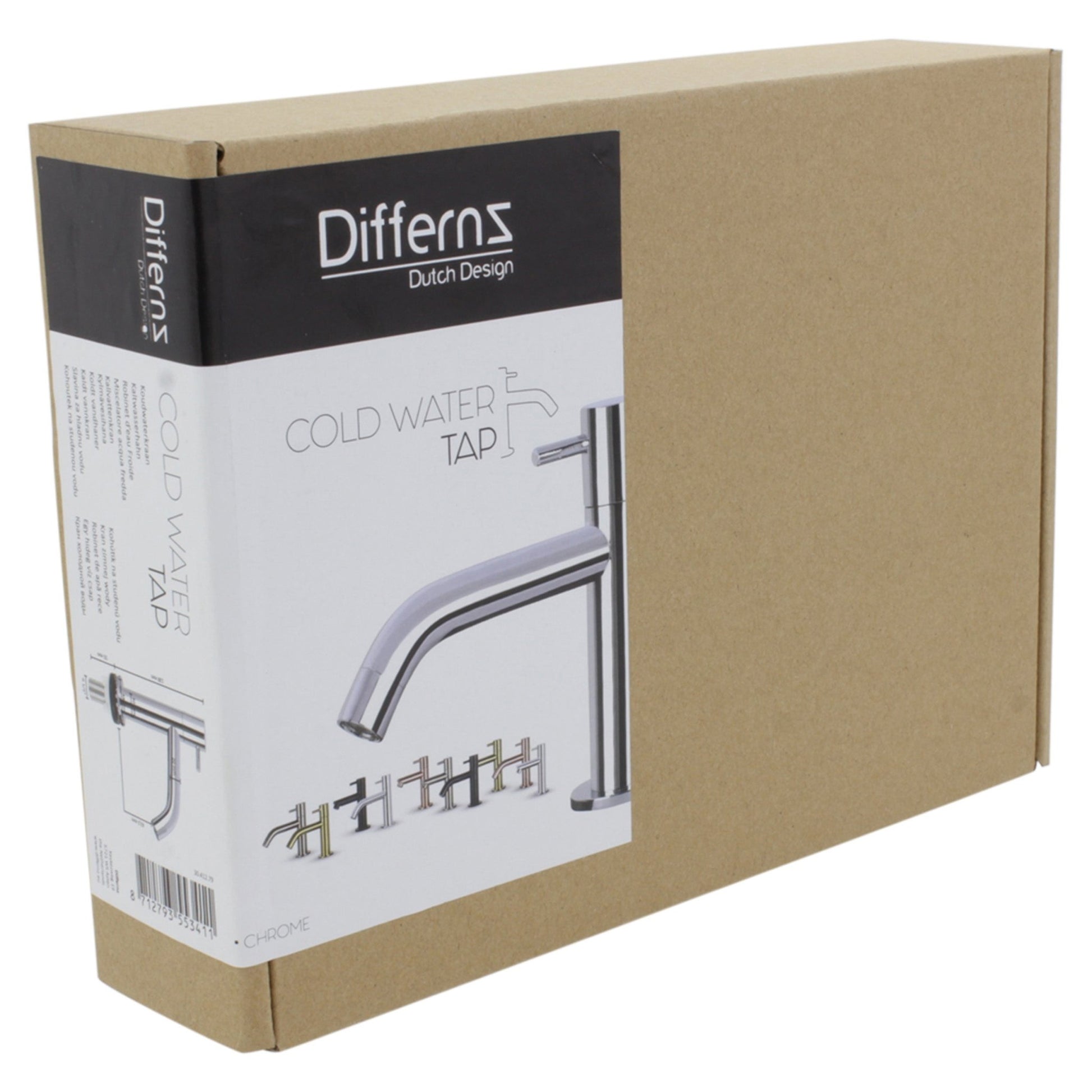 Differnz koudwaterkraan gebogen - chroom - Mozaiektegel.com