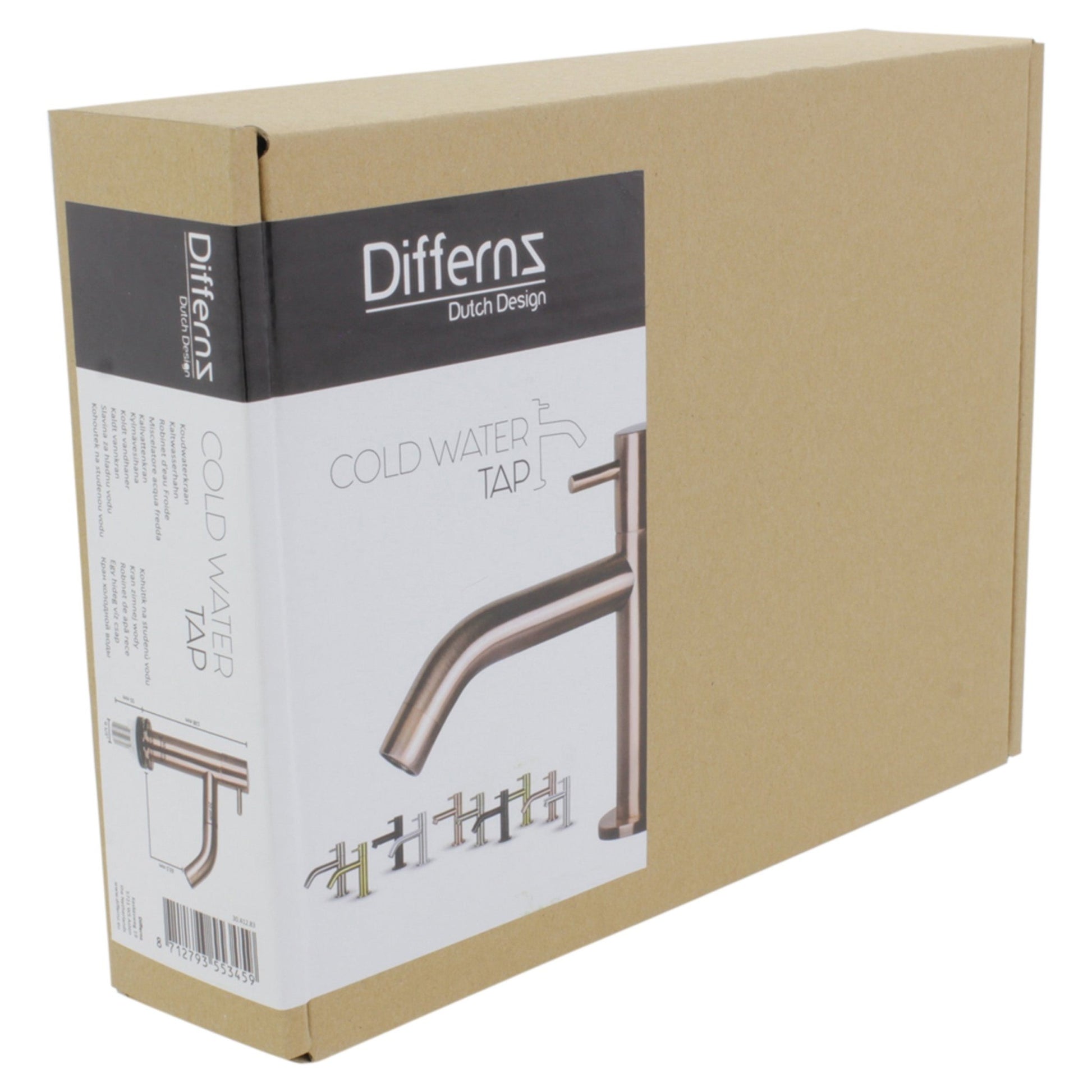 Differnz koudwaterkraan gebogen - rood koper - Mozaiektegel.com