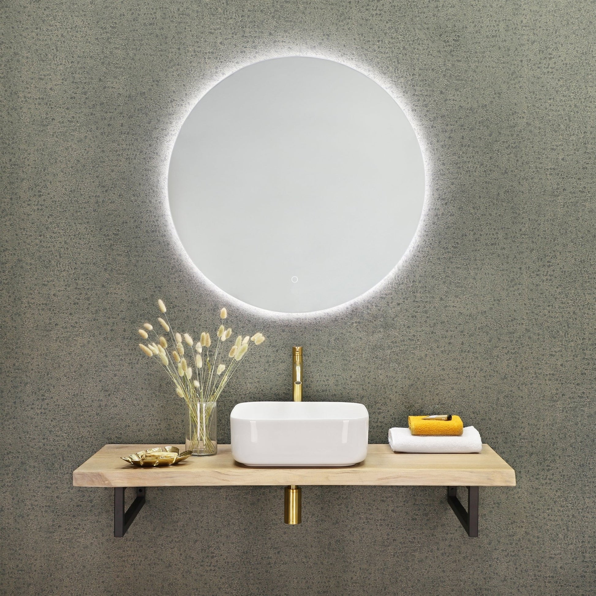 Differnz koudwaterkraan hoog - 28.5 x 11.5 cm - mat goud - Mozaiektegel.com