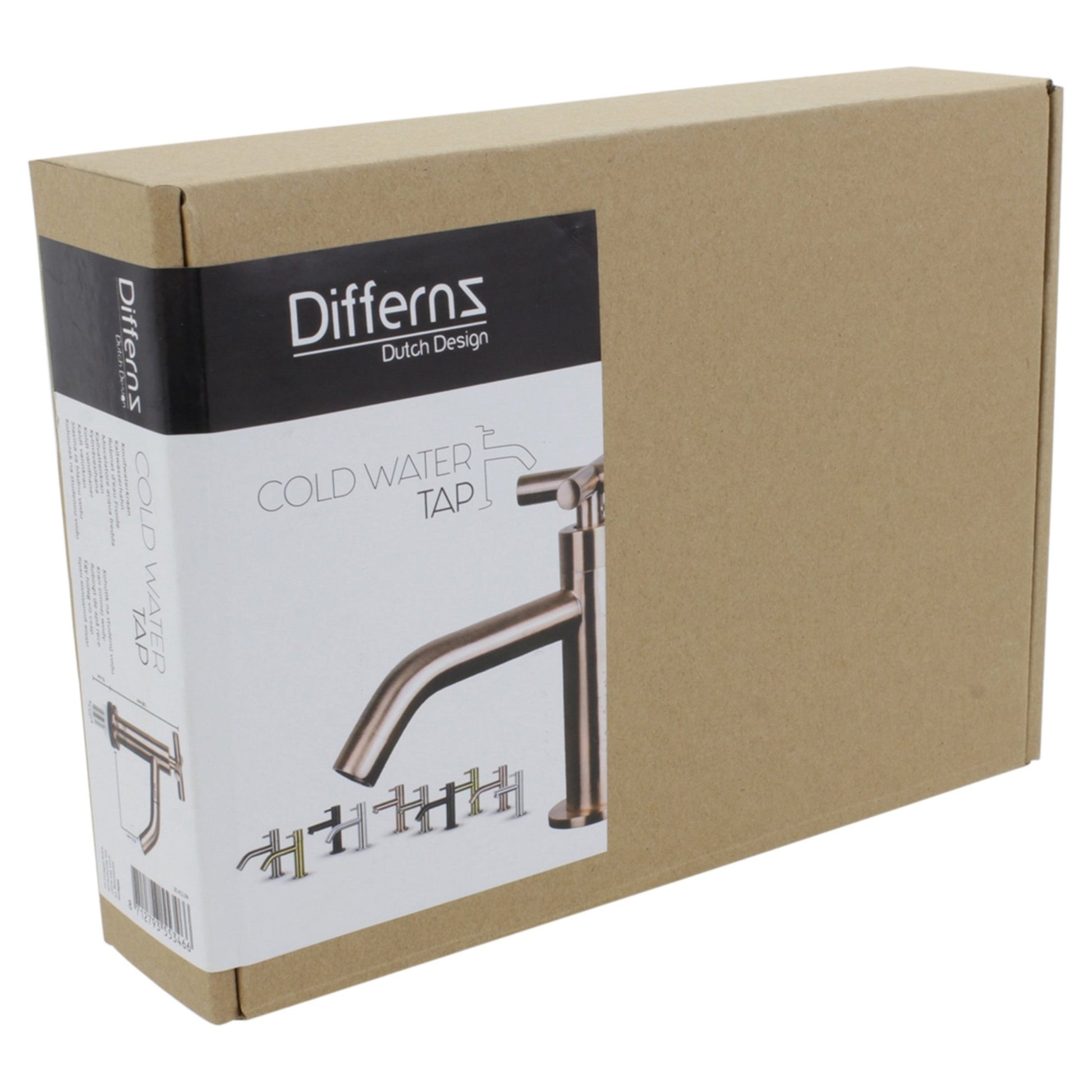 Differnz koudwaterkraan kruis - rood koper - Mozaiektegel.com