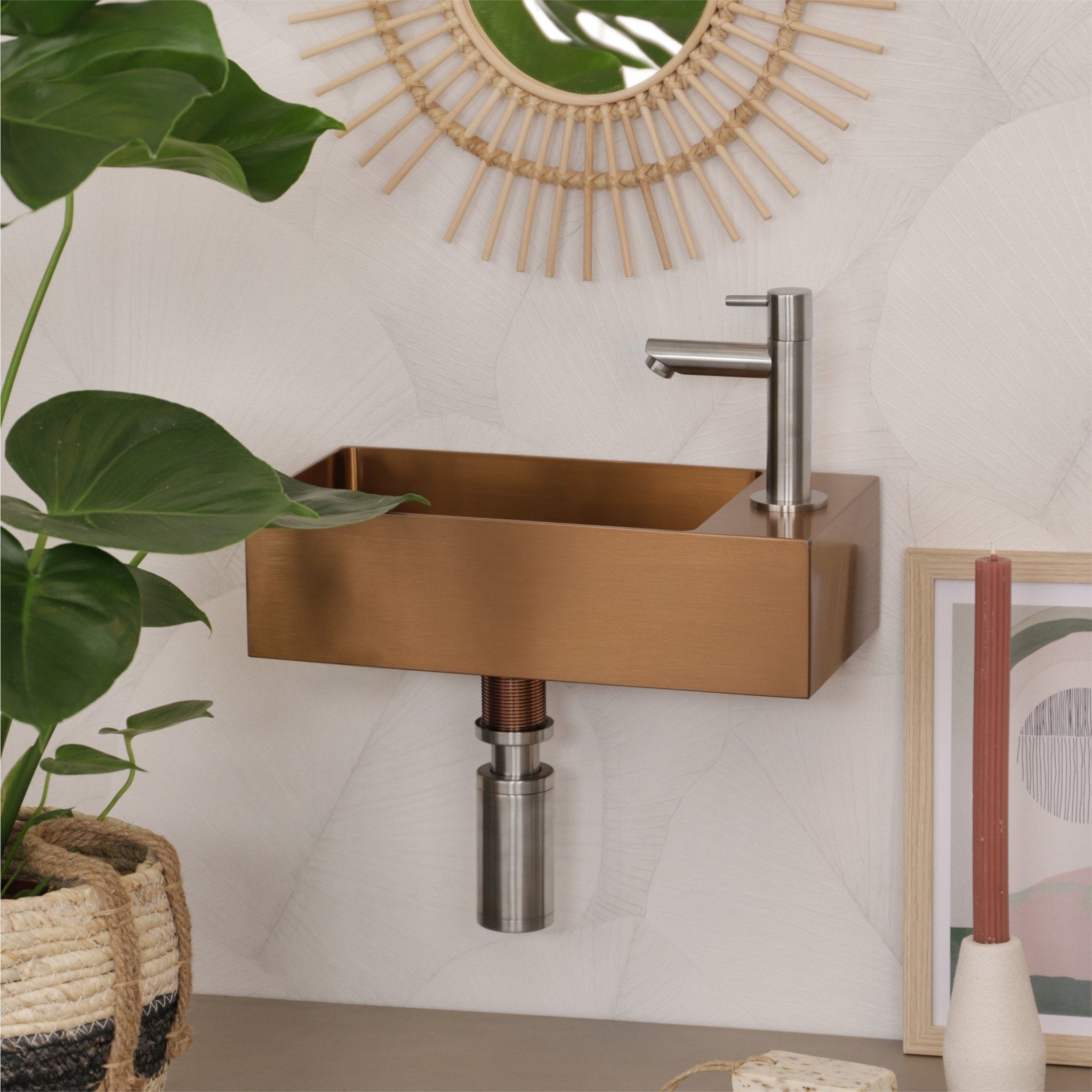 Differnz koudwaterkraan recht - mat chroom - Mozaiektegel.com