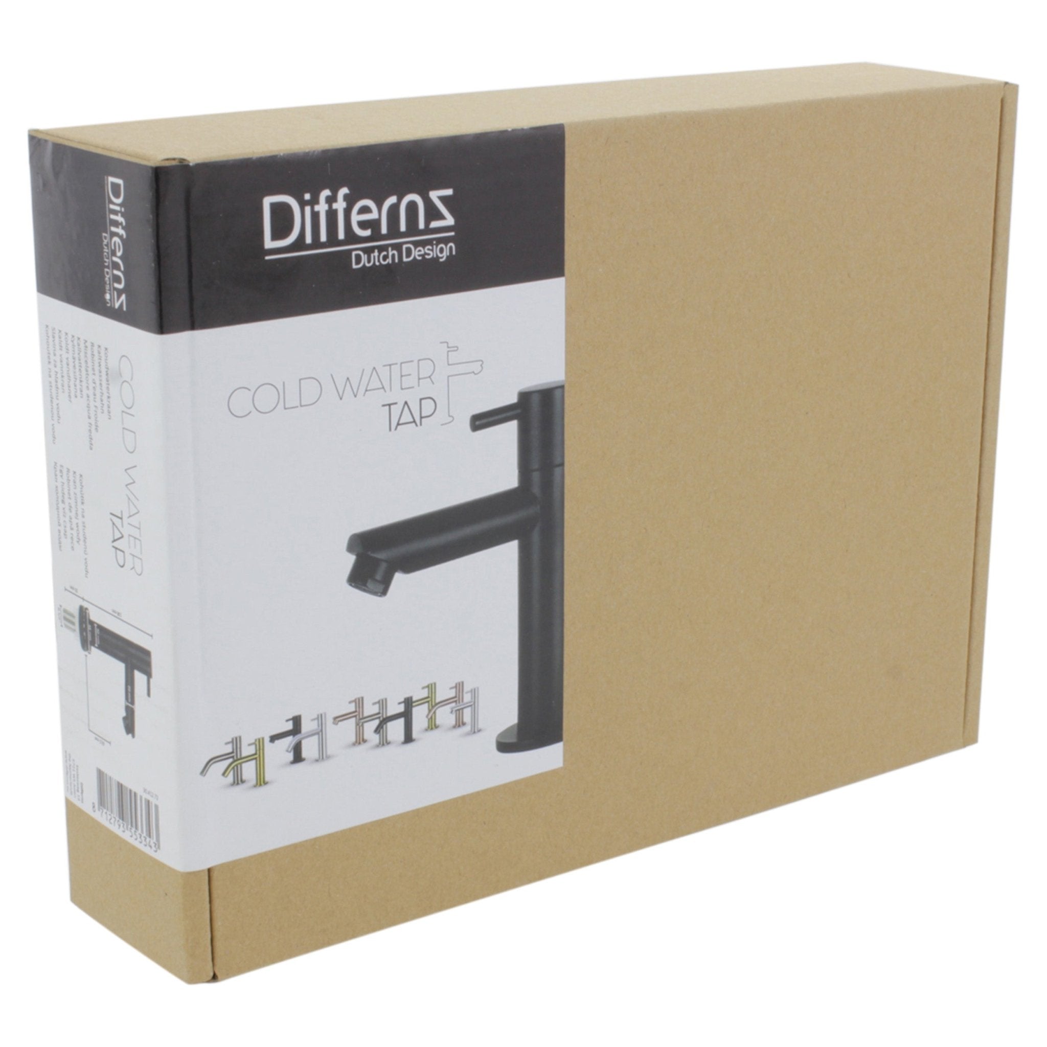 Differnz koudwaterkraan recht - mat zwart - Mozaiektegel.com