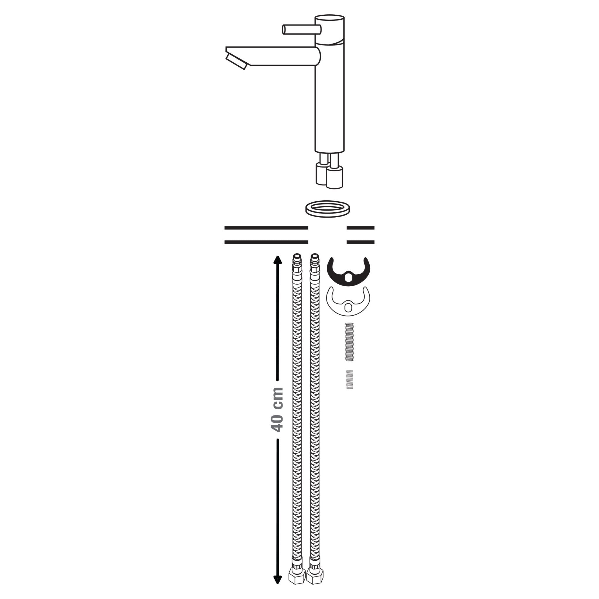 Differnz kraan koud/warm - recht - chroom - Mozaiektegel.com