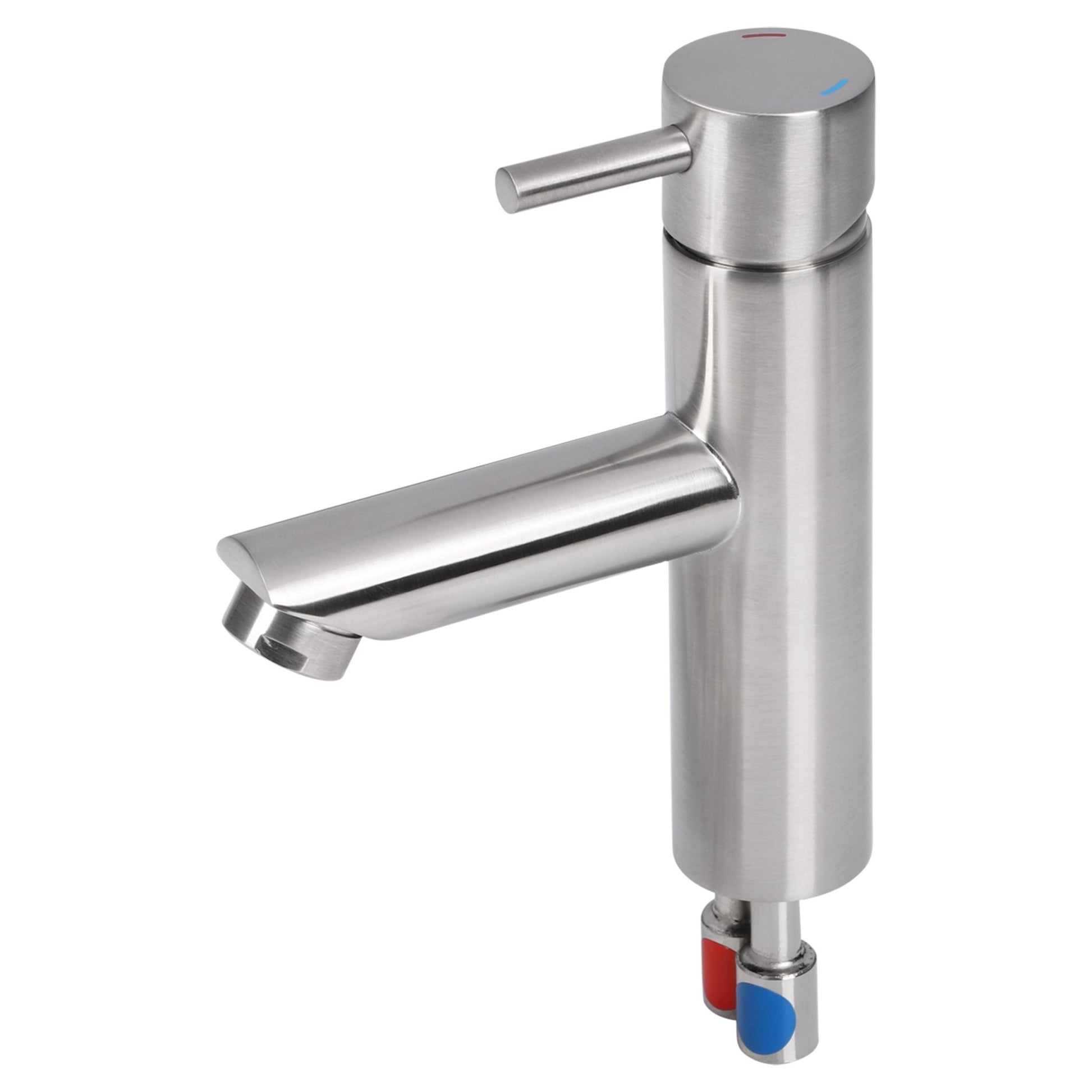 Differnz kraan koud/warm - recht - mat chroom - Mozaiektegel.com