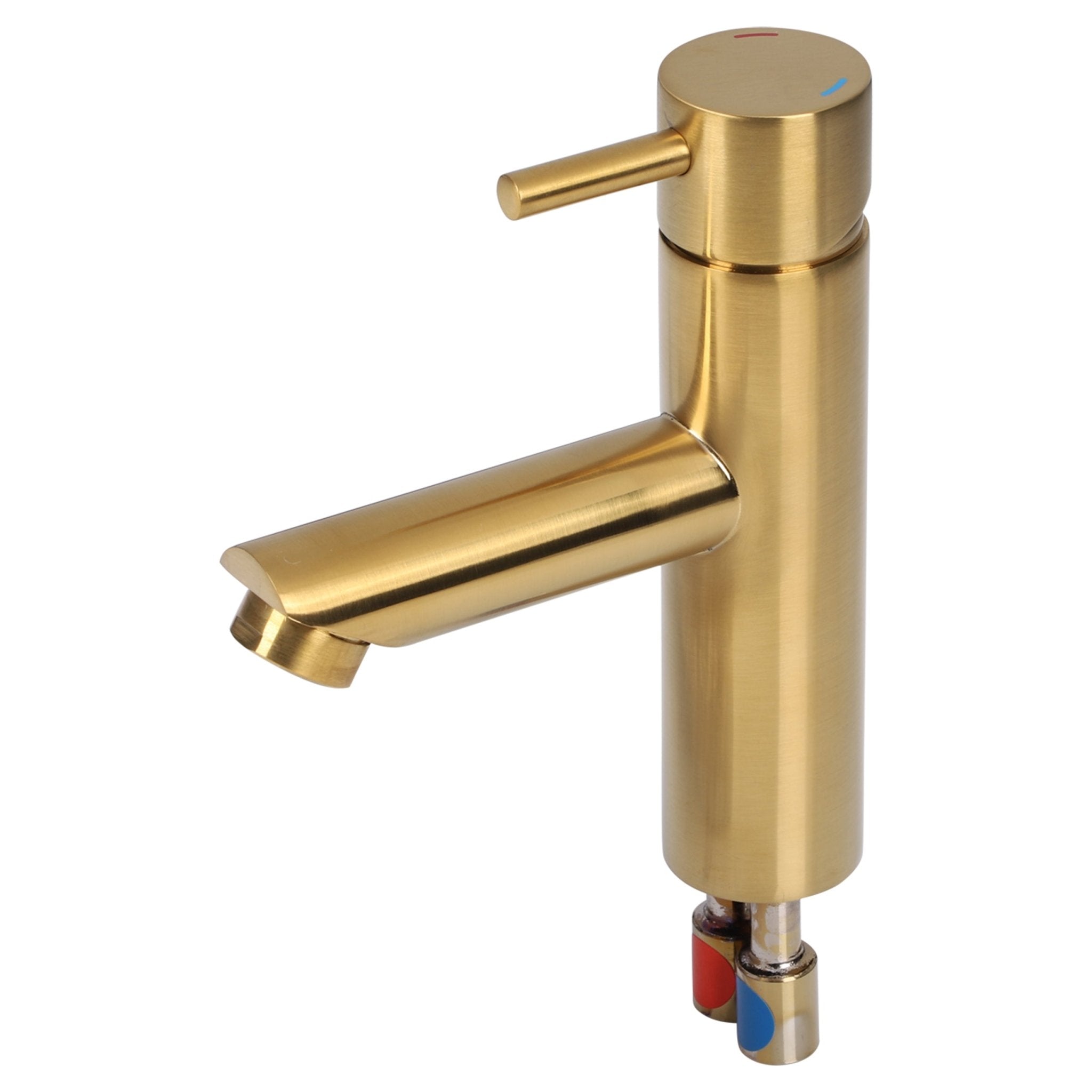 Differnz kraan koud/warm - recht - mat goud - Mozaiektegel.com