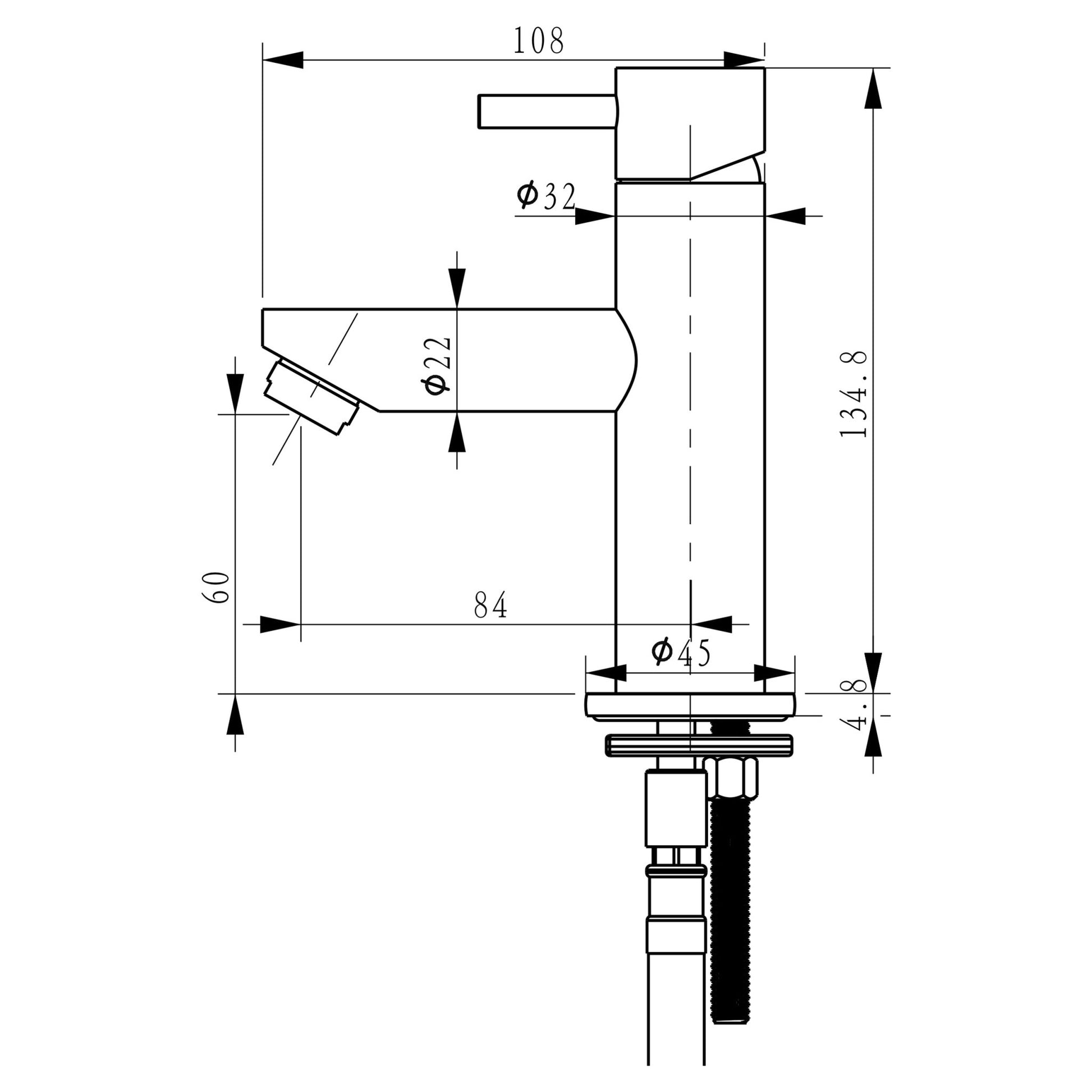 Differnz kraan koud/warm - recht - rood koper - Mozaiektegel.com