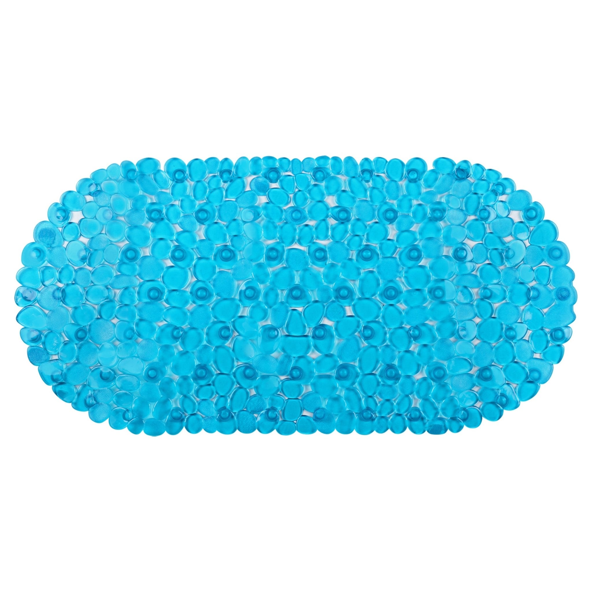 Differnz Lapis inlegmat bad - 100% PVC - anti - slip laag - 70 x 35 cm - blauw transparant - Mozaiektegel.com