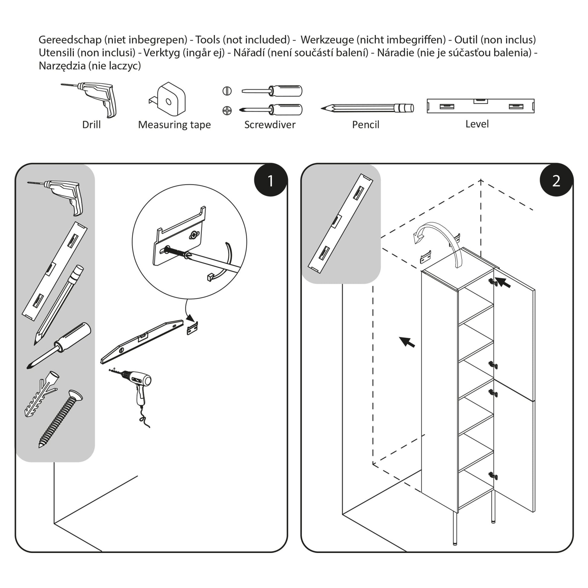 Differnz Legs hoge kast links en rechts, FSC® | groen | 35 x 30 x 160 cm - Mozaiektegel.com