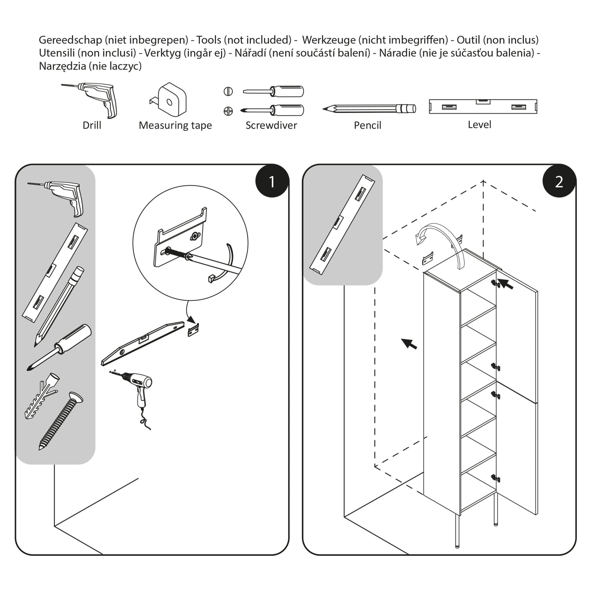 Differnz Legs hoge kast links en rechts, FSC® | groen | 35 x 30 x 160 cm - Mozaiektegel.com