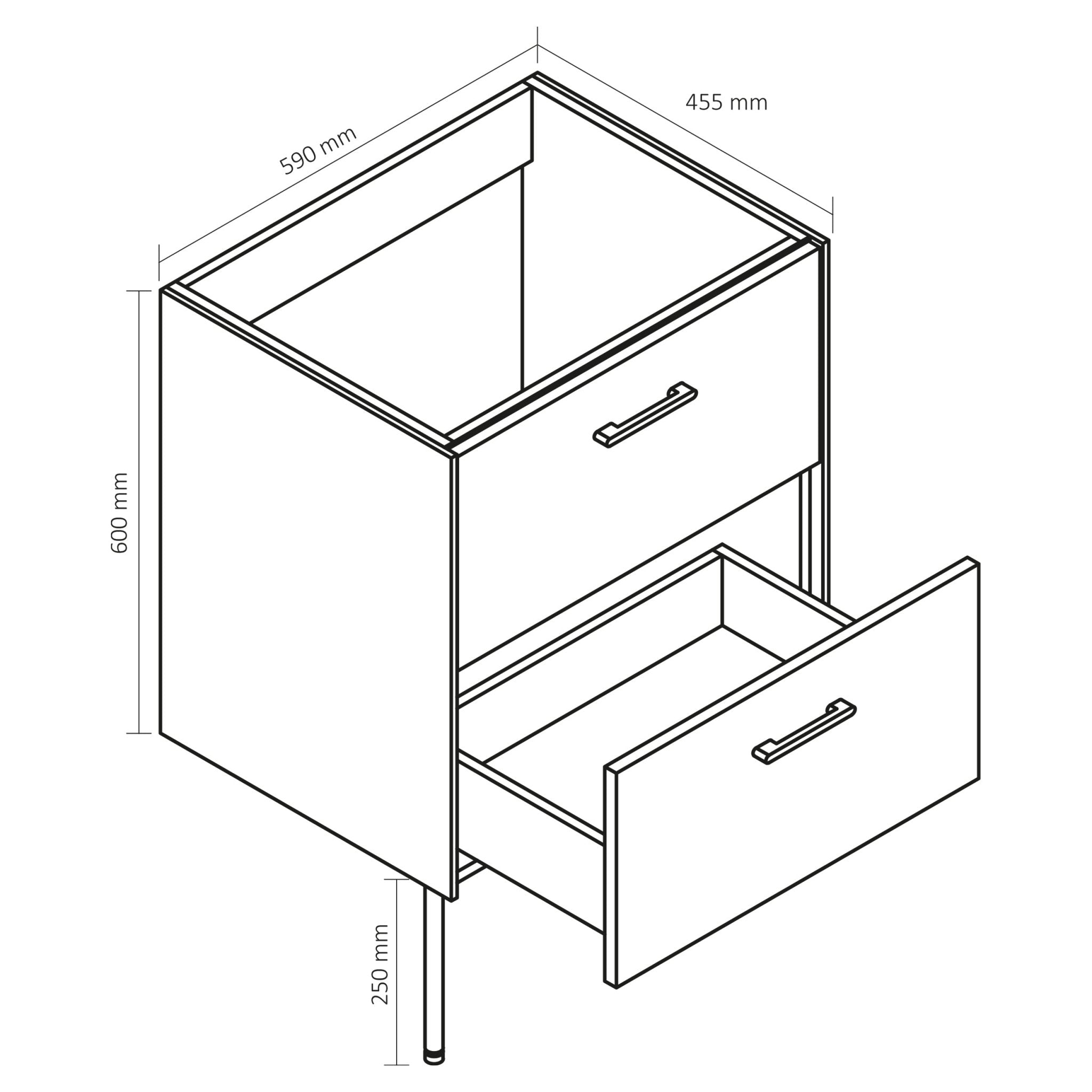 Differnz Legs onderkast FSC® | groen | 60 cm - Mozaiektegel.com