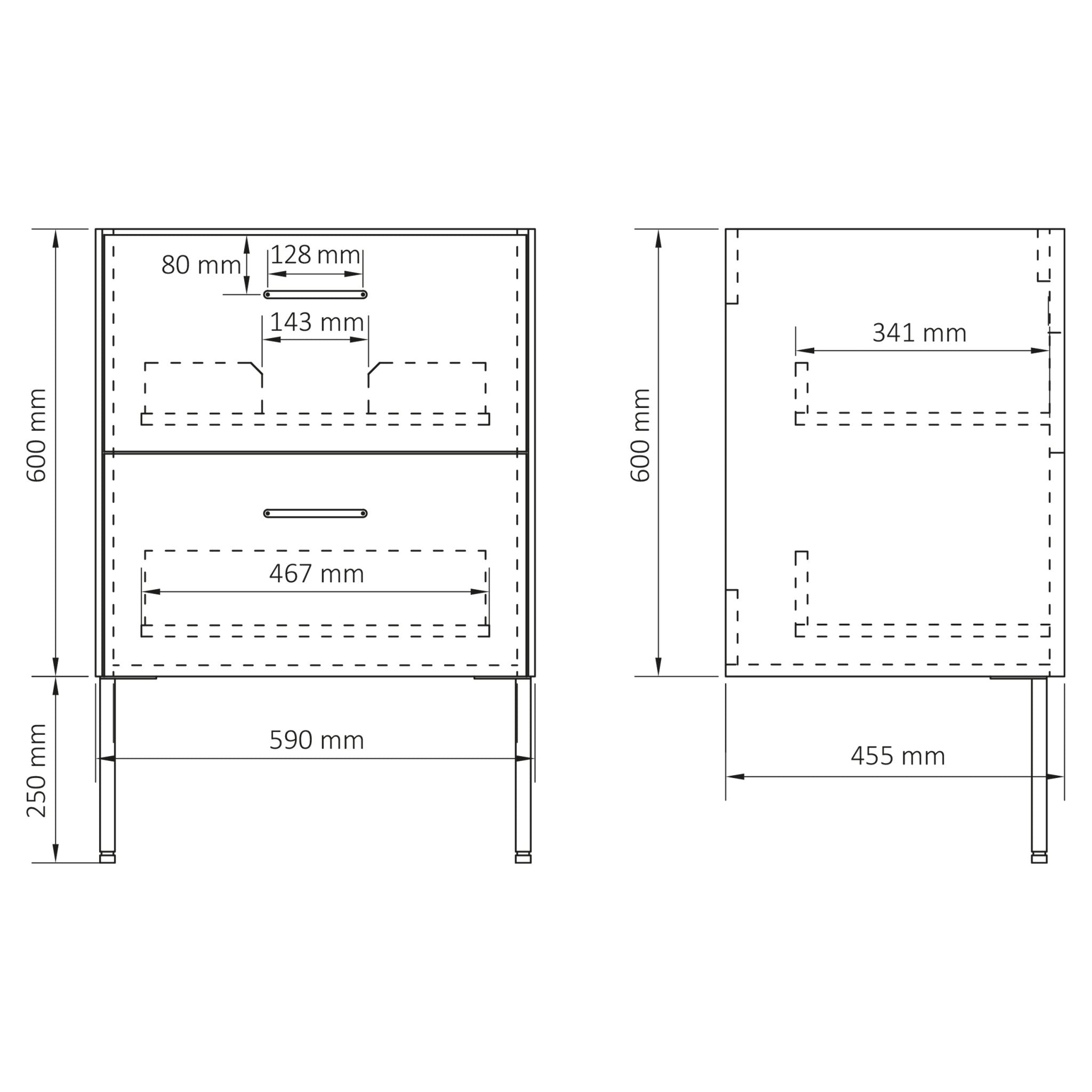 Differnz Legs onderkast FSC® | groen | 60 cm - Mozaiektegel.com