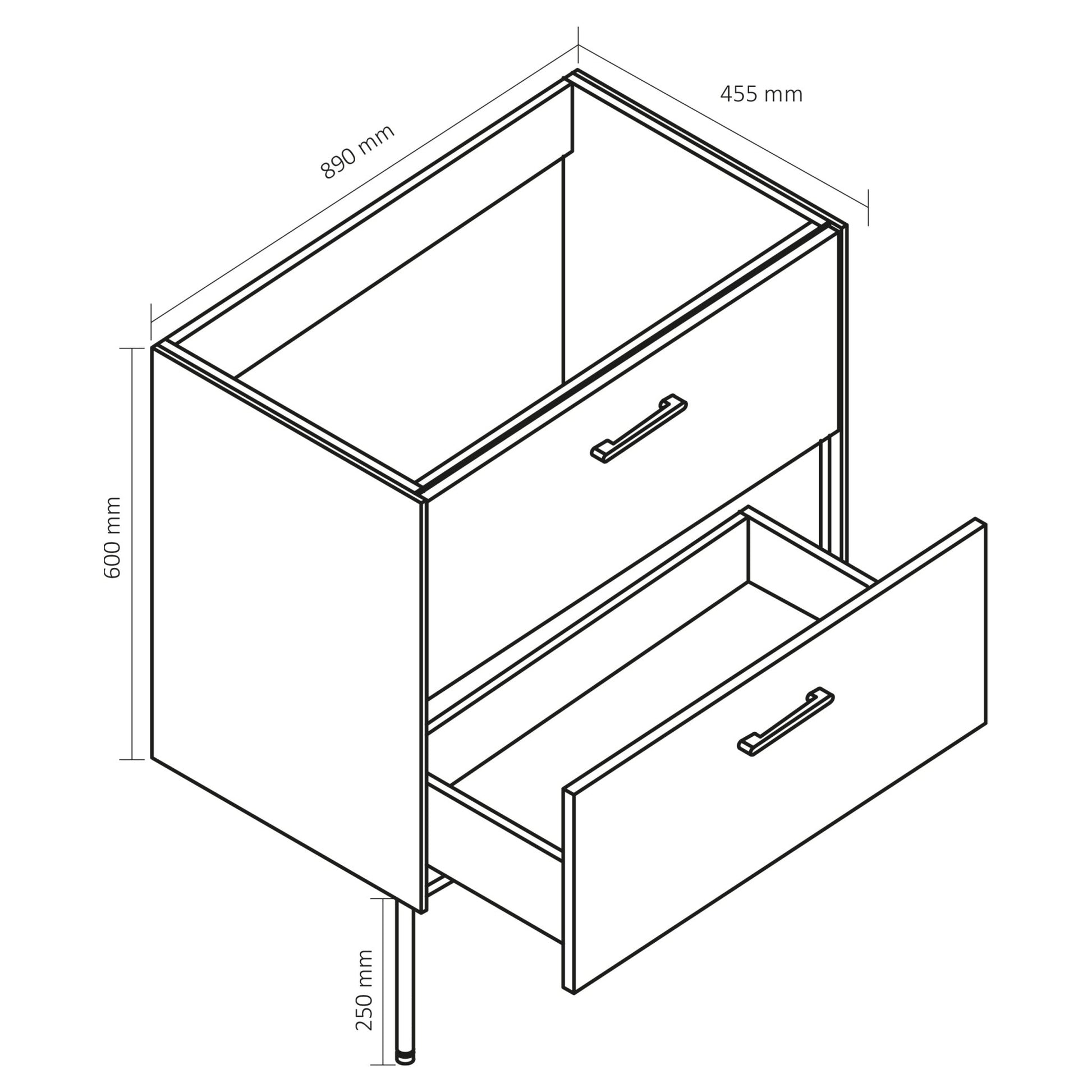 Differnz Legs onderkast FSC® | groen | 90 cm - Mozaiektegel.com