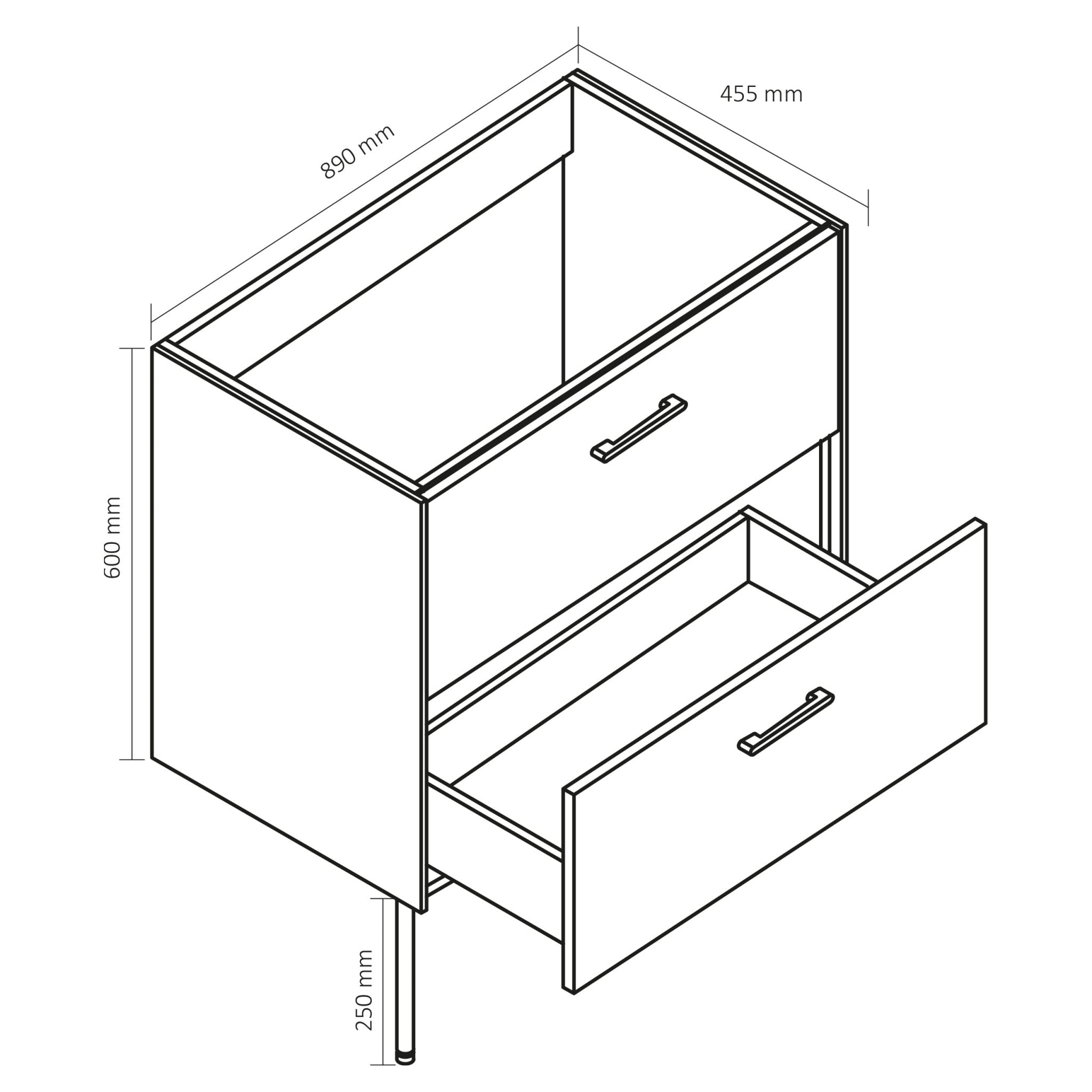 Differnz Legs onderkast FSC® | groen | 90 cm - Mozaiektegel.com