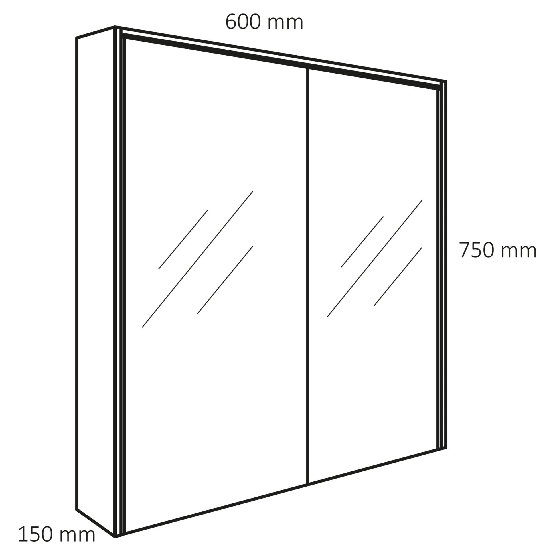 Differnz Legs spiegelkast FSC® | groen | 60 x 15 x 75 cm - Mozaiektegel.com
