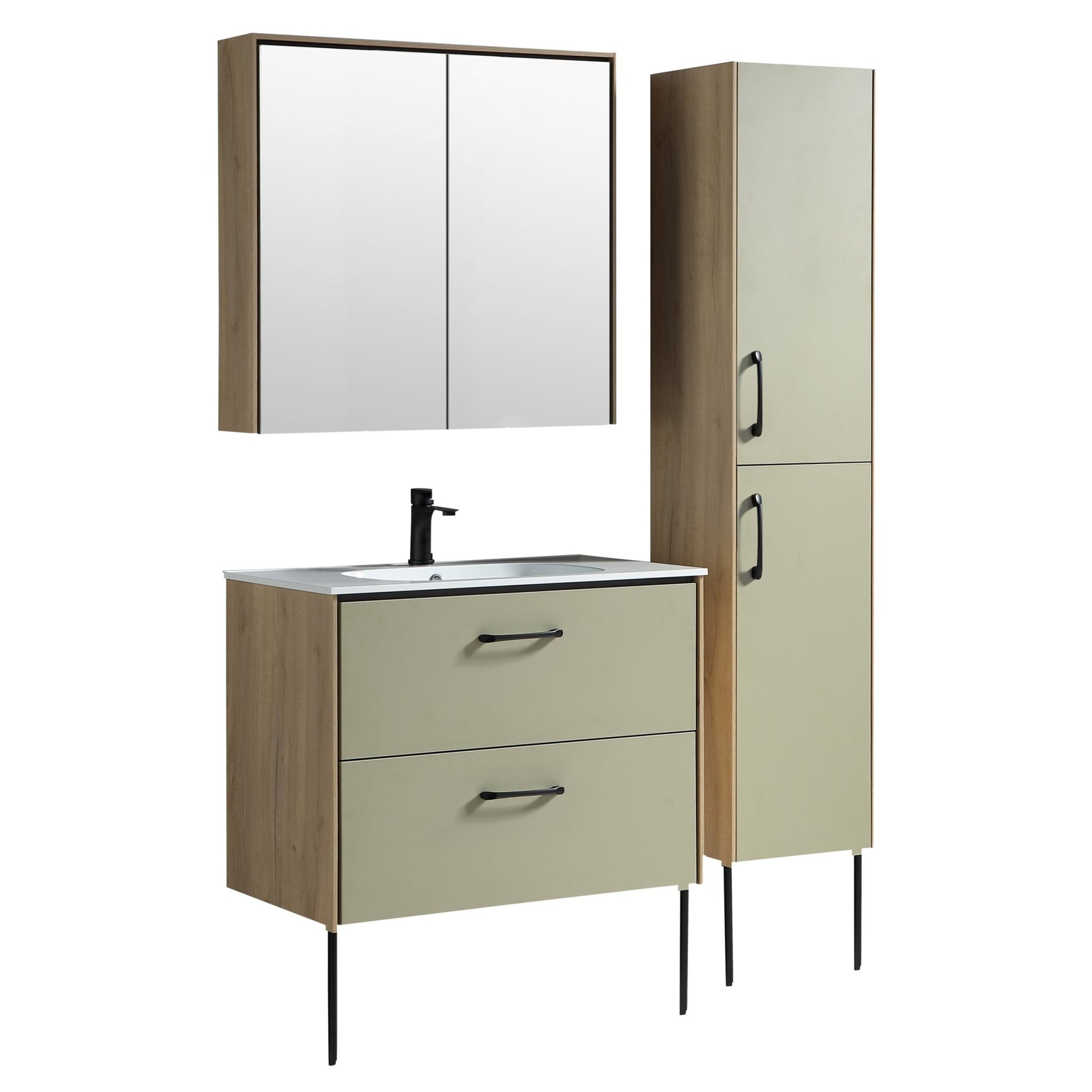 Differnz Legs wastafel | wit | 61.5 x 46.5 cm - Mozaiektegel.com
