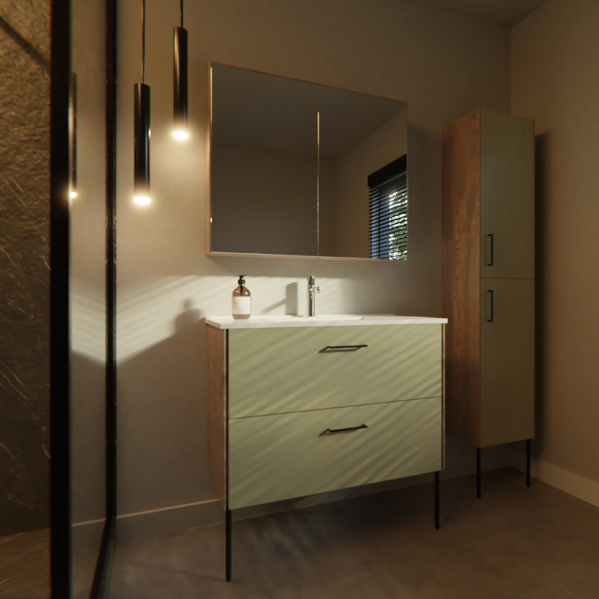 Differnz Legs wastafel | wit | 91.5 x 46.5 cm - Mozaiektegel.com