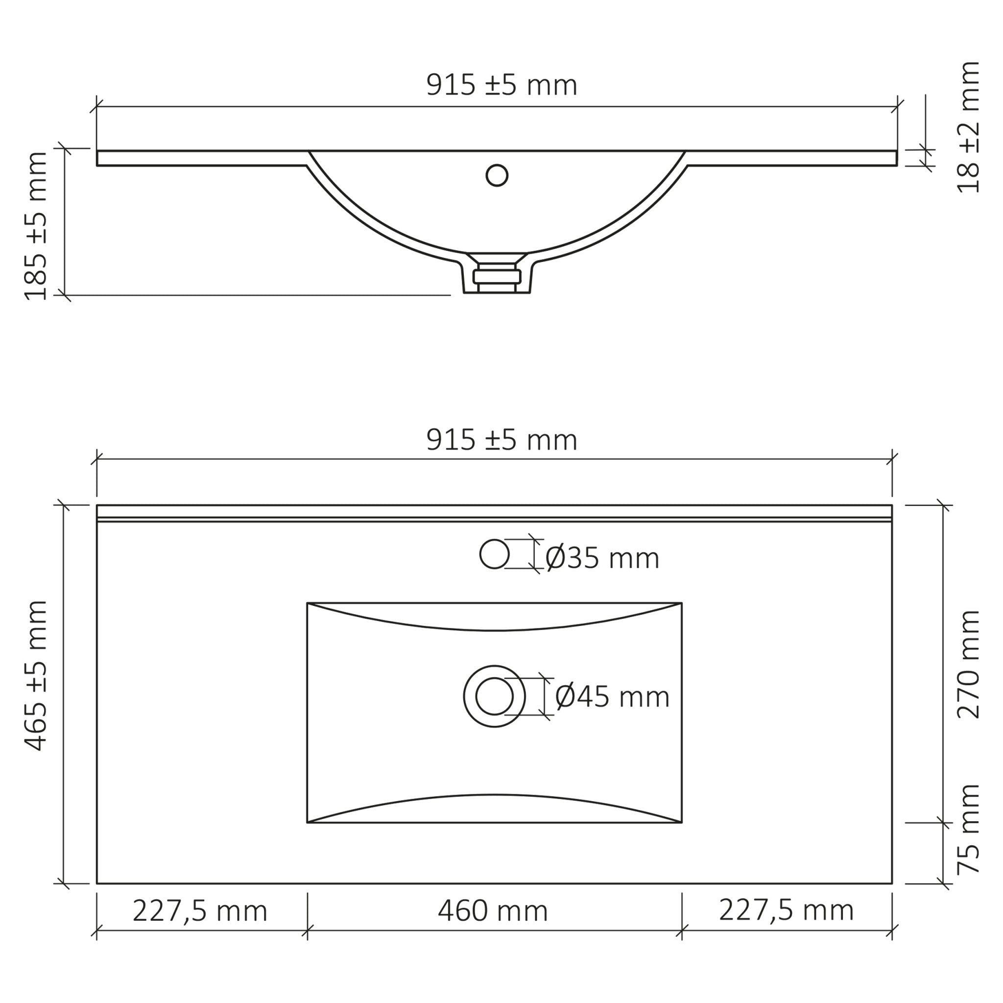 Differnz Legs wastafel | wit | 91.5 x 46.5 cm - Mozaiektegel.com