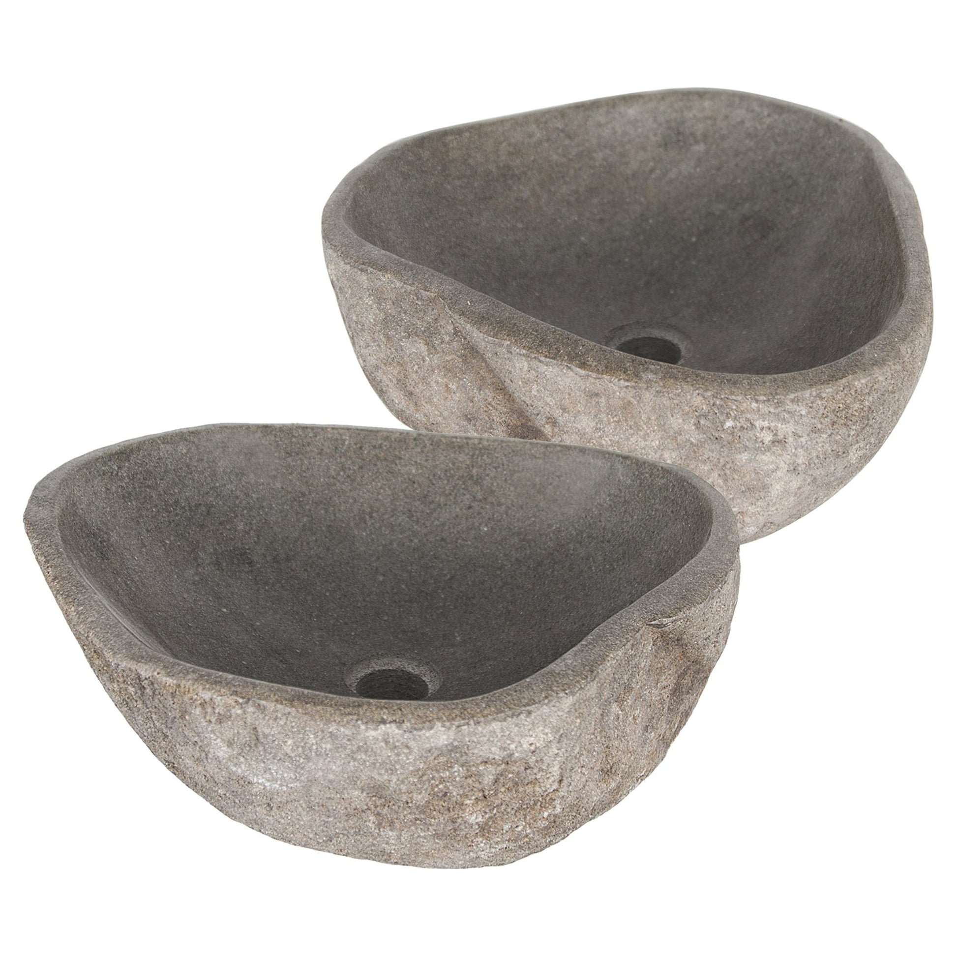 Differnz Lombok waskom duo - riviersteen | Ø 40 - 50 x 15 cm - Mozaiektegel.com