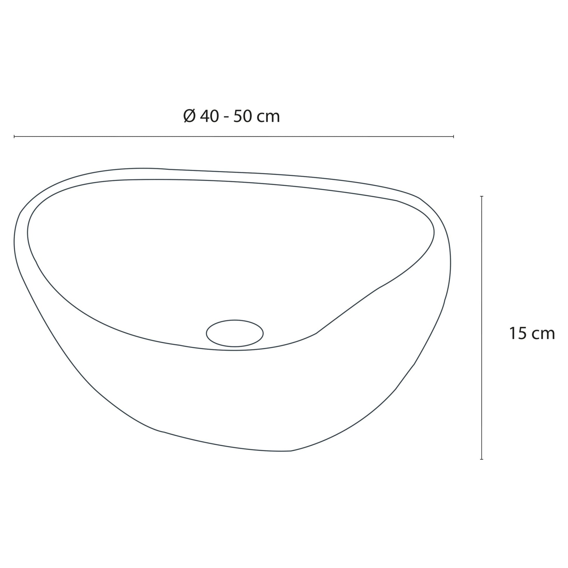 Differnz Lombok waskom duo - riviersteen | Ø 40 - 50 x 15 cm - Mozaiektegel.com