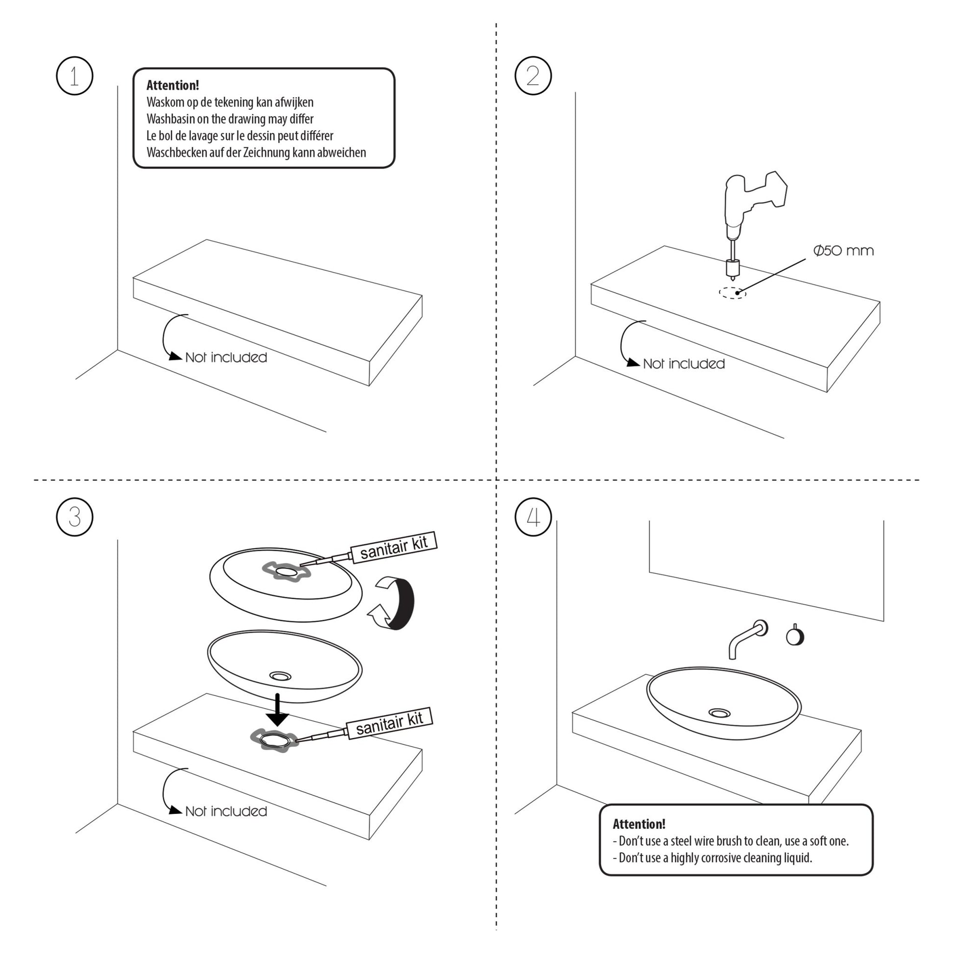 Differnz Lombok waskom duo - riviersteen | Ø 40 - 50 x 15 cm - Mozaiektegel.com