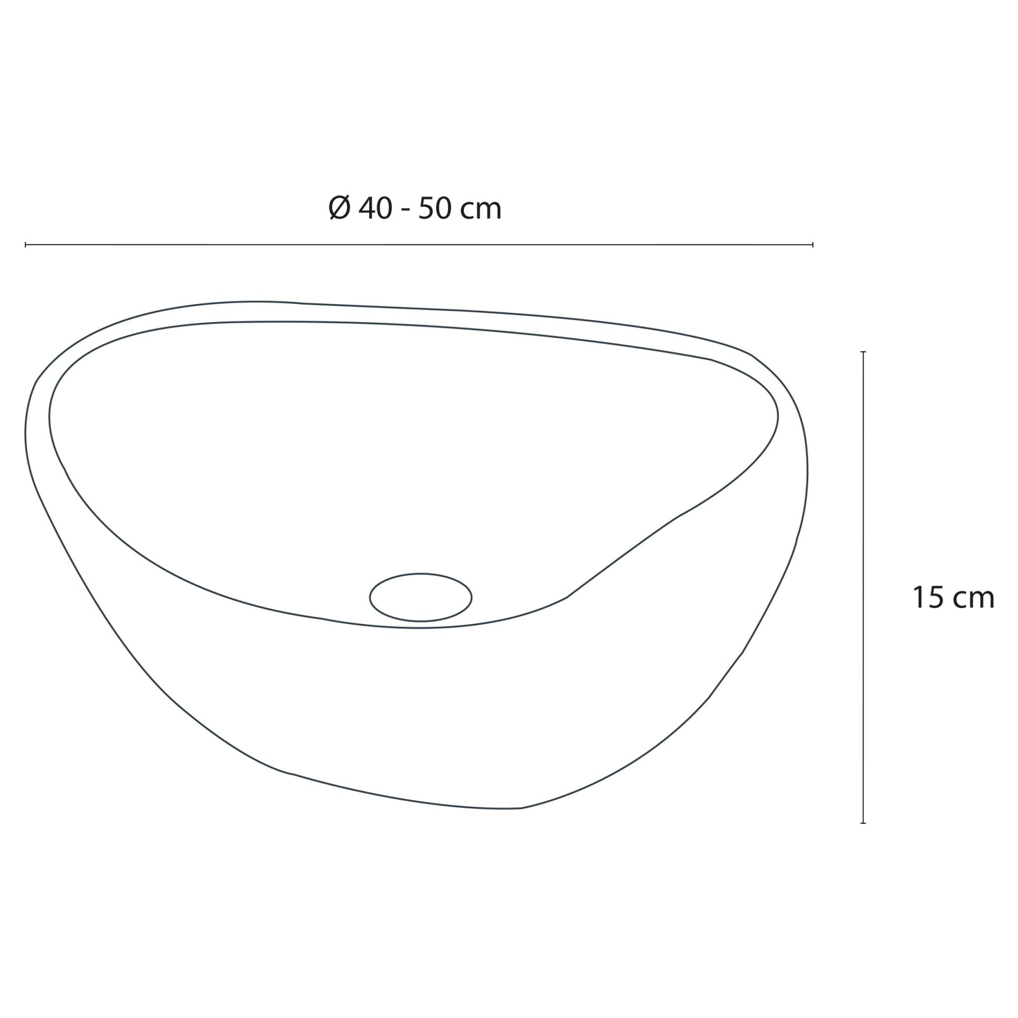 Differnz Lombok waskom riviersteen | Ø 40 - 50 x 15 cm - Mozaiektegel.com