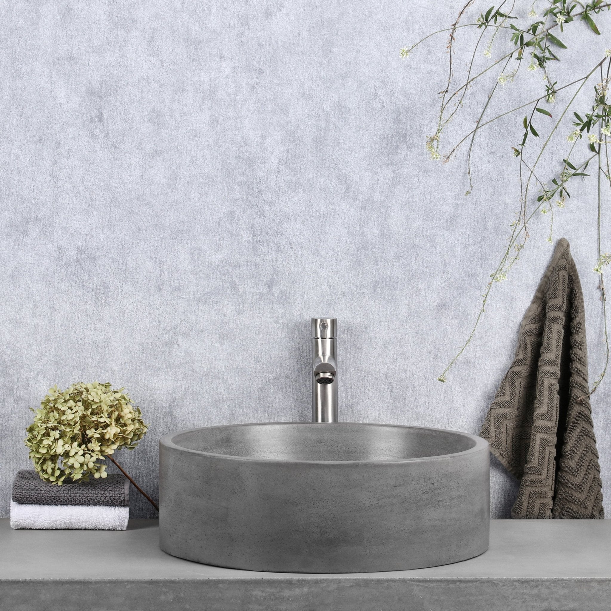 Differnz Marba waskom beton | donkergrijs | 42 x 42 x 13 cm - Mozaiektegel.com